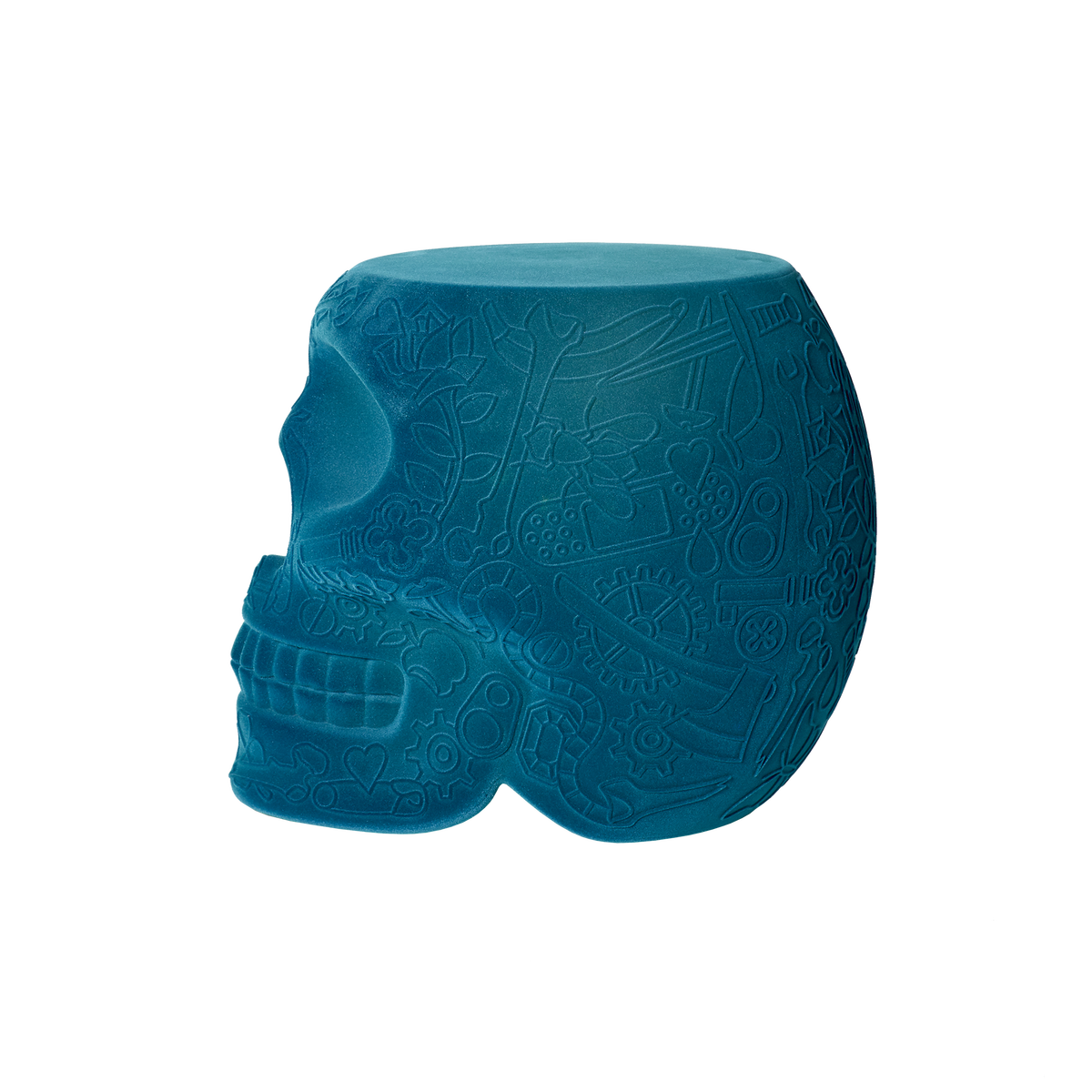 Stołek i stolik boczny MEXICO VELVET niebieski BRAK U PRODUCENTA Qeeboo Eye on Design