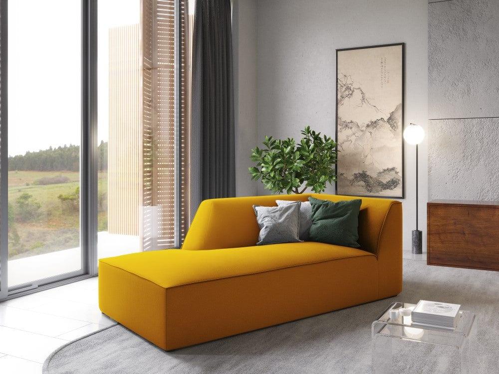 Szezlong aksamitny lewostronny RUBY żółty Micadoni Eye on Design
