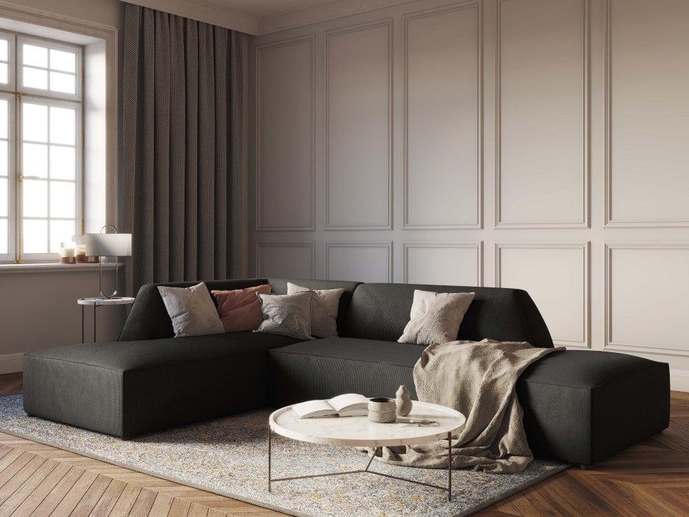 Sofa narożna sztruksowa lewostronna RUBY ciemnoszary Micadoni Eye on Design
