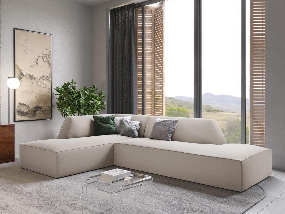 Sofa narożna aksamitna lewostronna RUBY beżowy Micadoni Eye on Design
