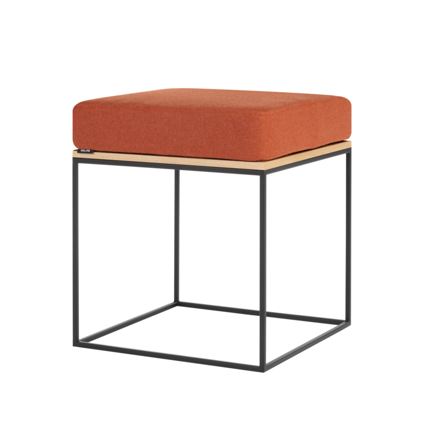 Puf FEO terracotta z dębowym blatem – noo.ma