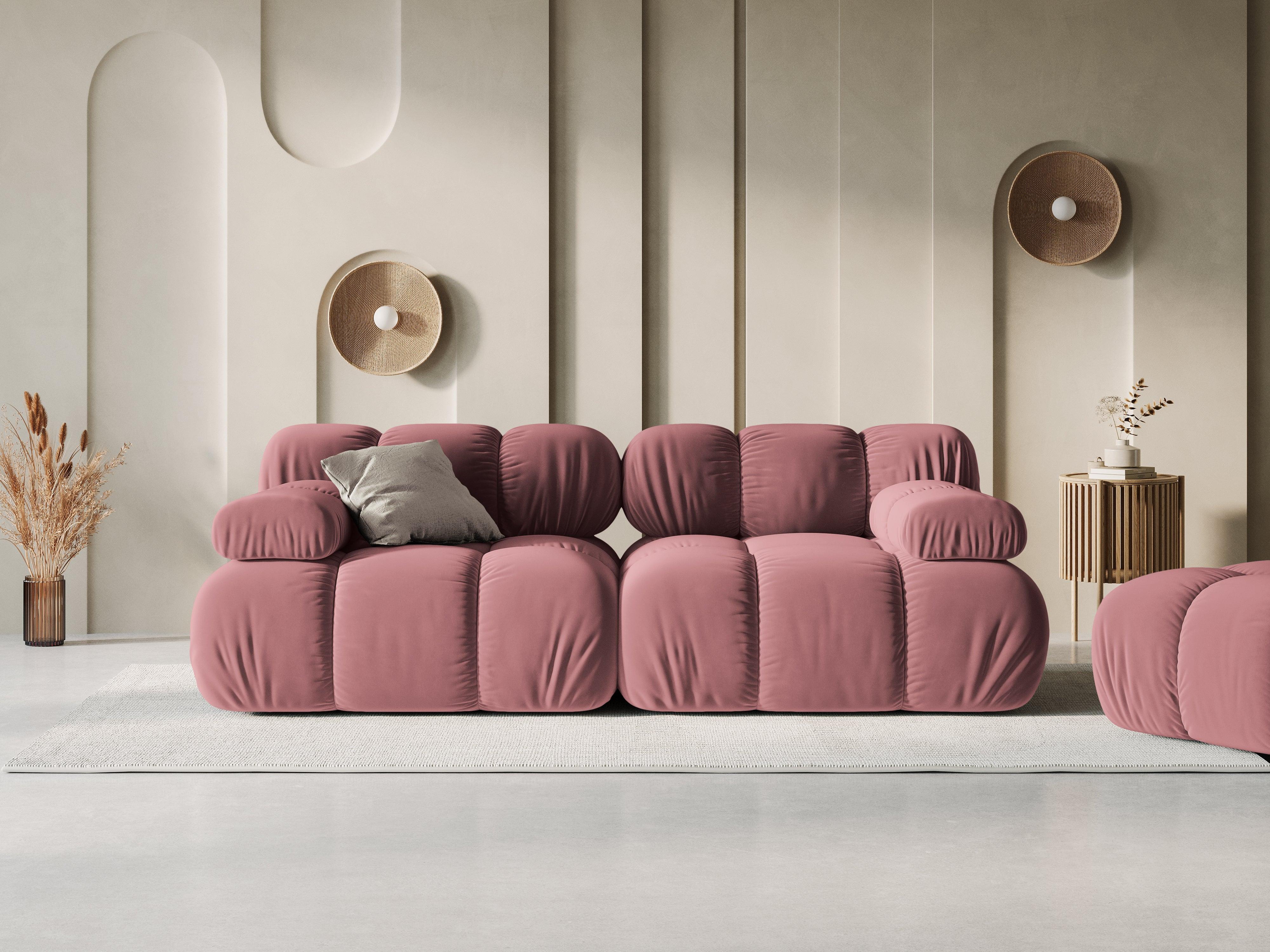 Sofa aksamitna 2-osobowa TROPEA różowy Milo Casa Eye on Design