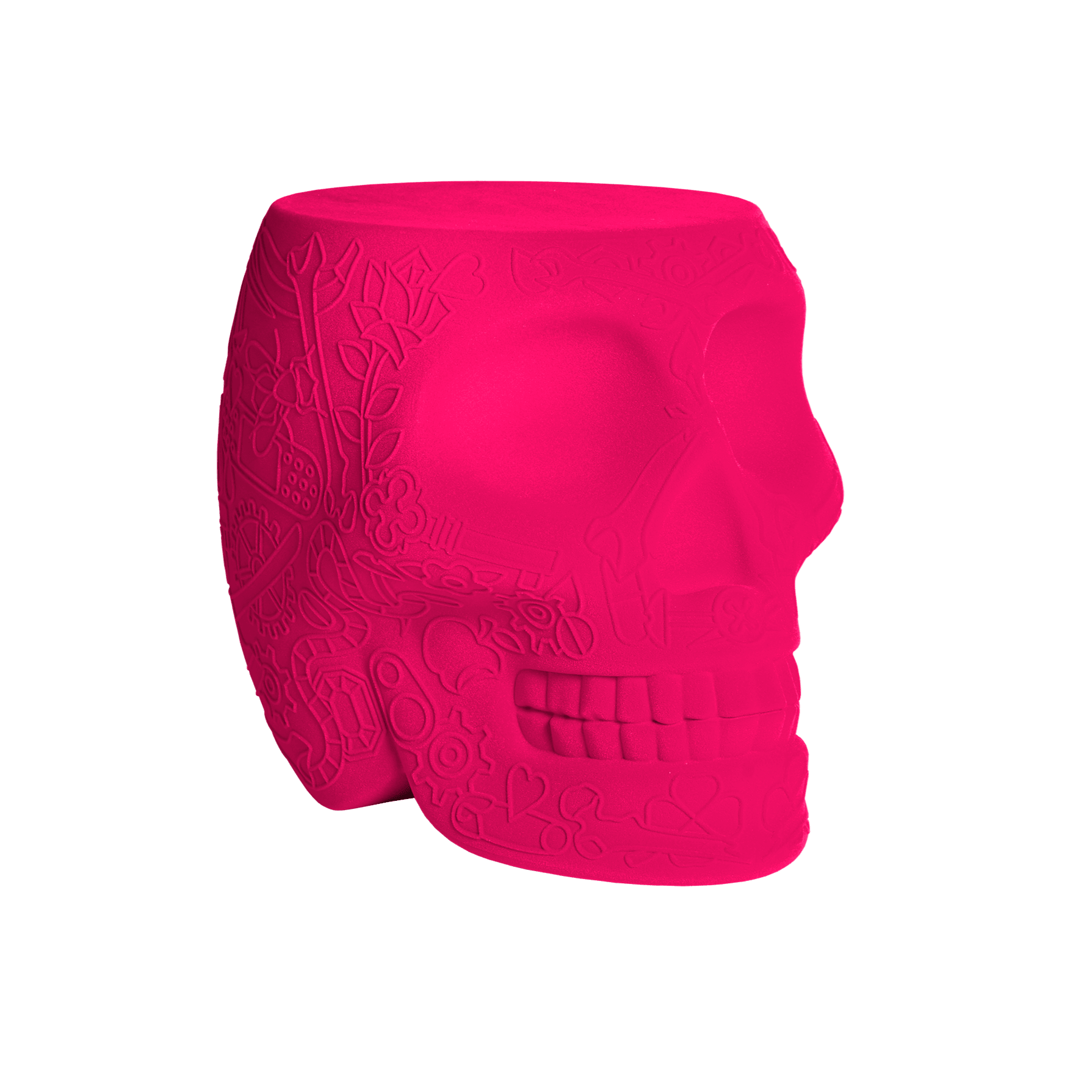 Stołek i stolik boczny MEXICO VELVET fuksja Qeeboo Eye on Design