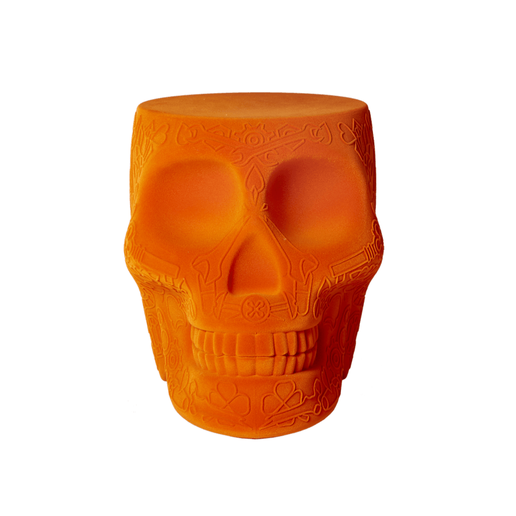 Stołek i stolik boczny MEXICO VELVET pomarańczowy Qeeboo Eye on Design