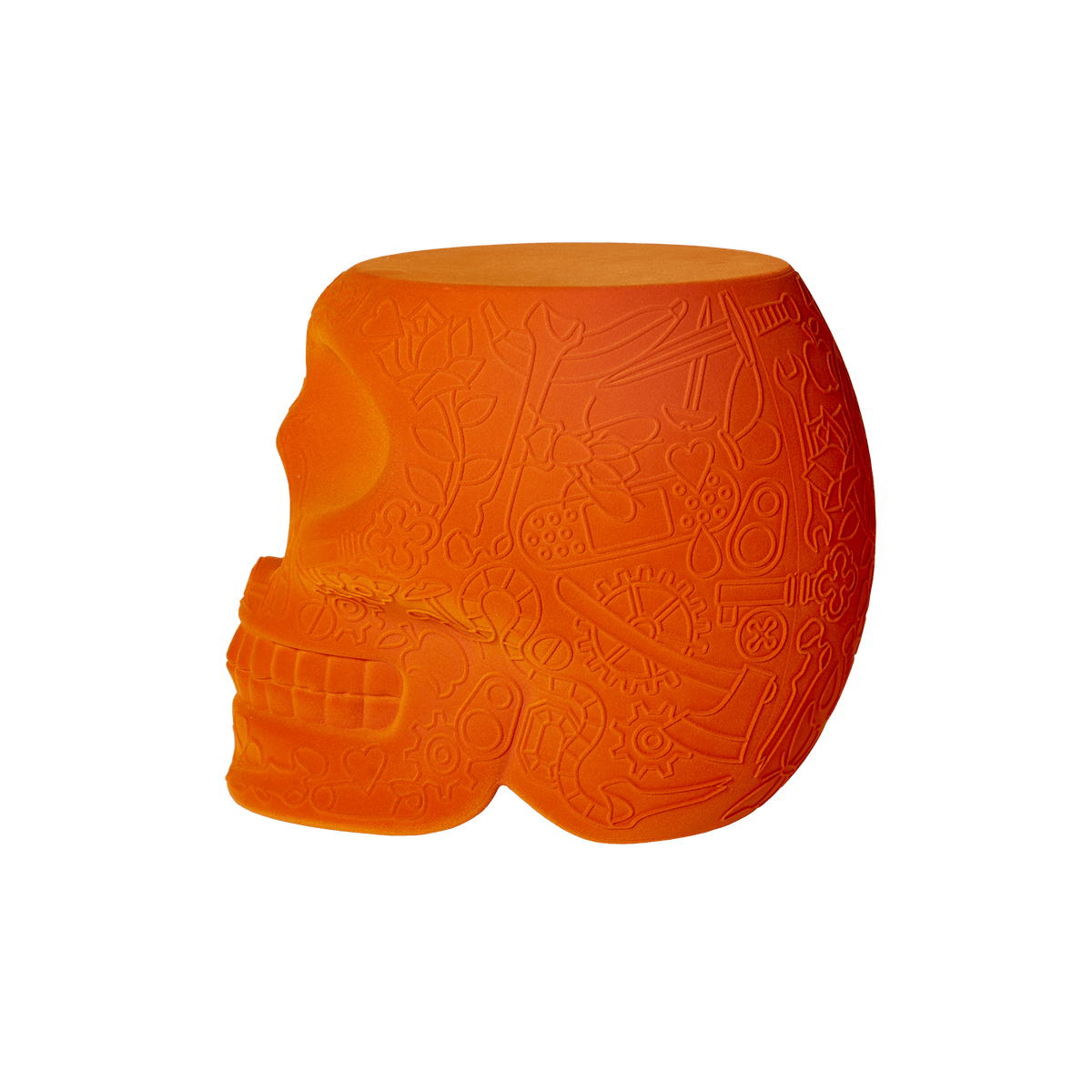 Stołek i stolik boczny MEXICO VELVET pomarańczowy Qeeboo Eye on Design