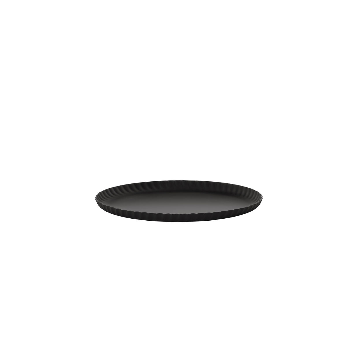 Round Tray PLEATS Black Steel