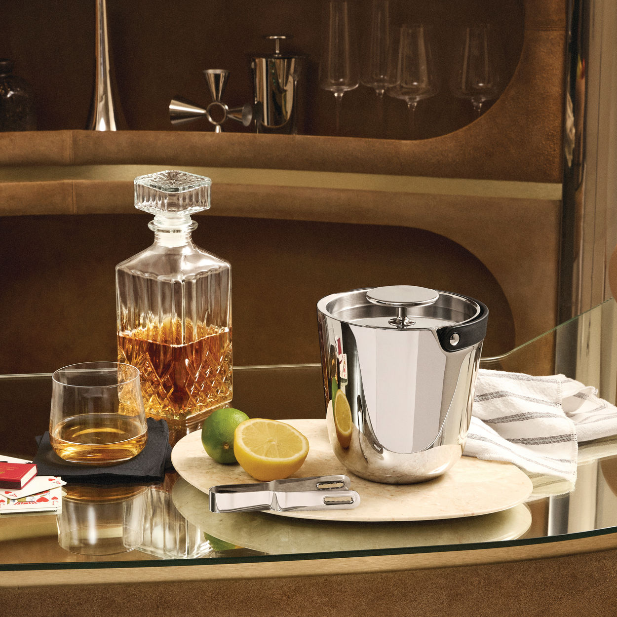 Pojemnik do lodu ze szczypcami THE TENDING BOX stal nierdzewna