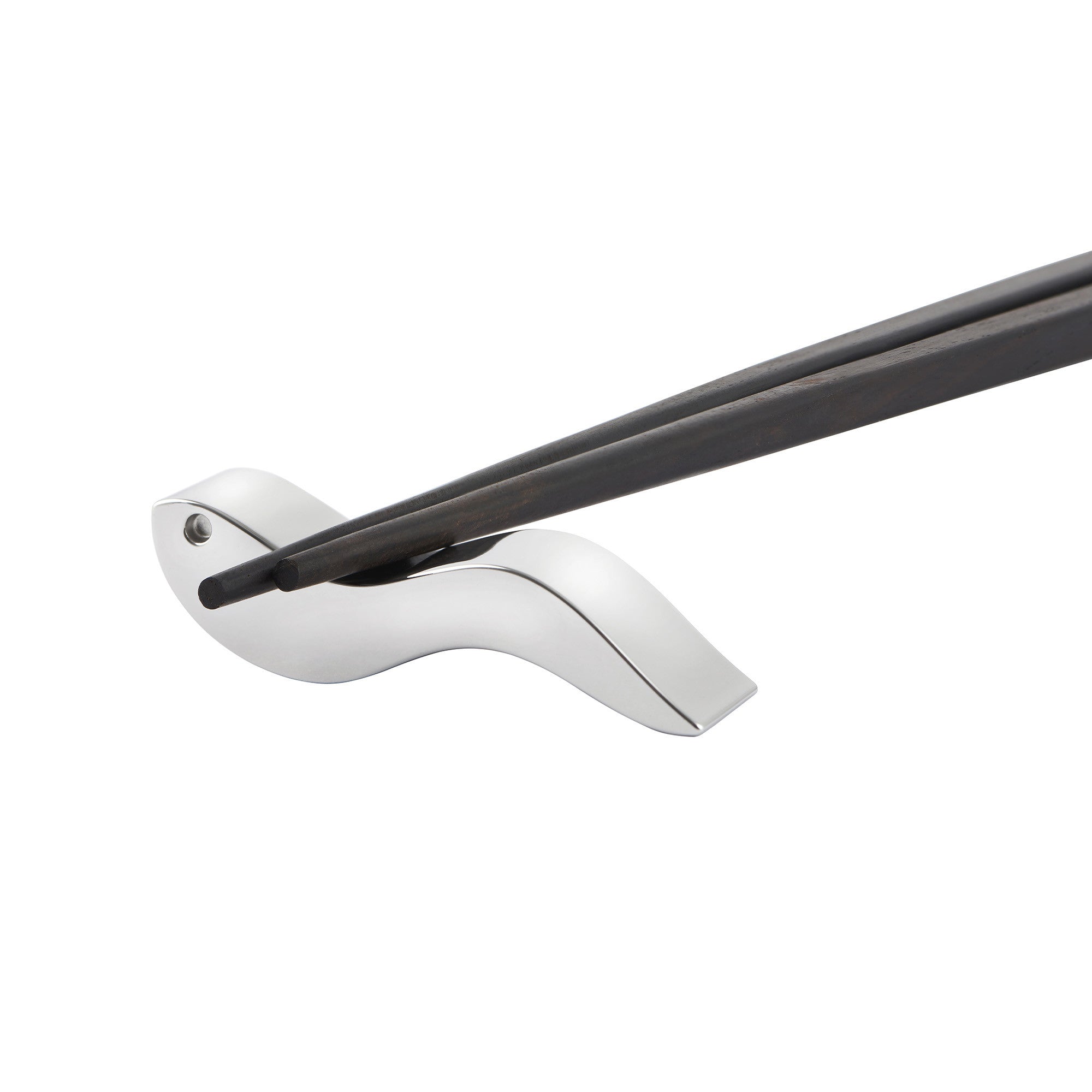 Pałeczki orientalne z podstawką ALESSANDRO STIC drewno hebanowe ze stalowym wykończeniem