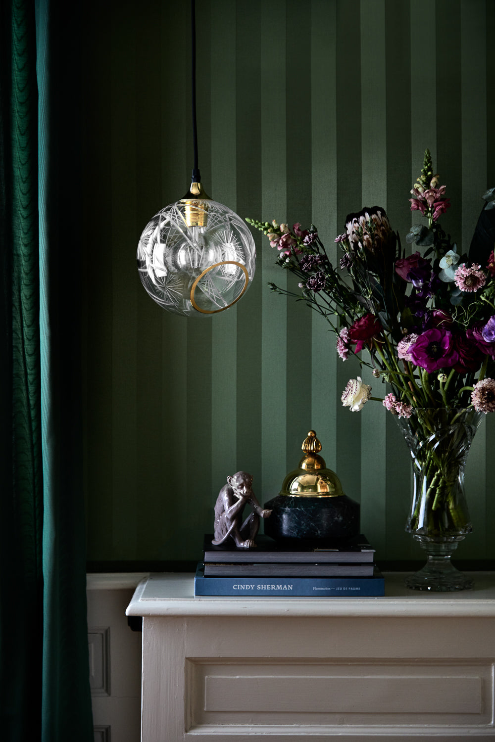 Závěsné svítidlo BALLROOM DIAMOND průhledné se zlatým povrchem