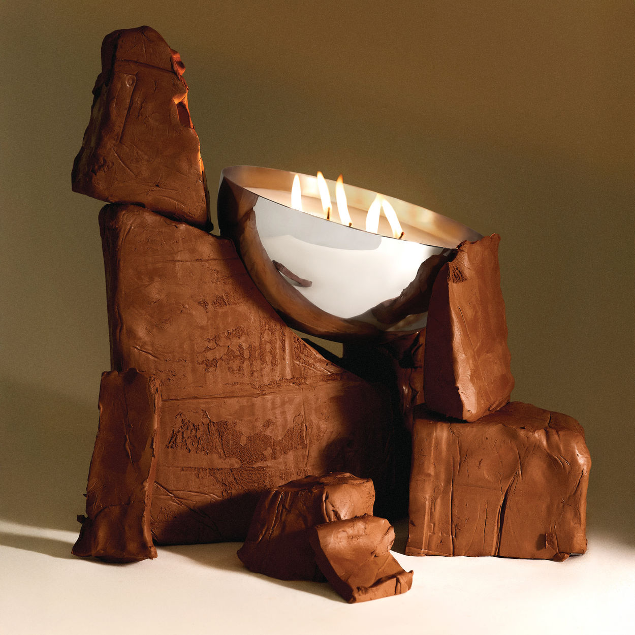 Scented insert for candle ROCC - MARBLE with woody notes, styrax resin, and leather