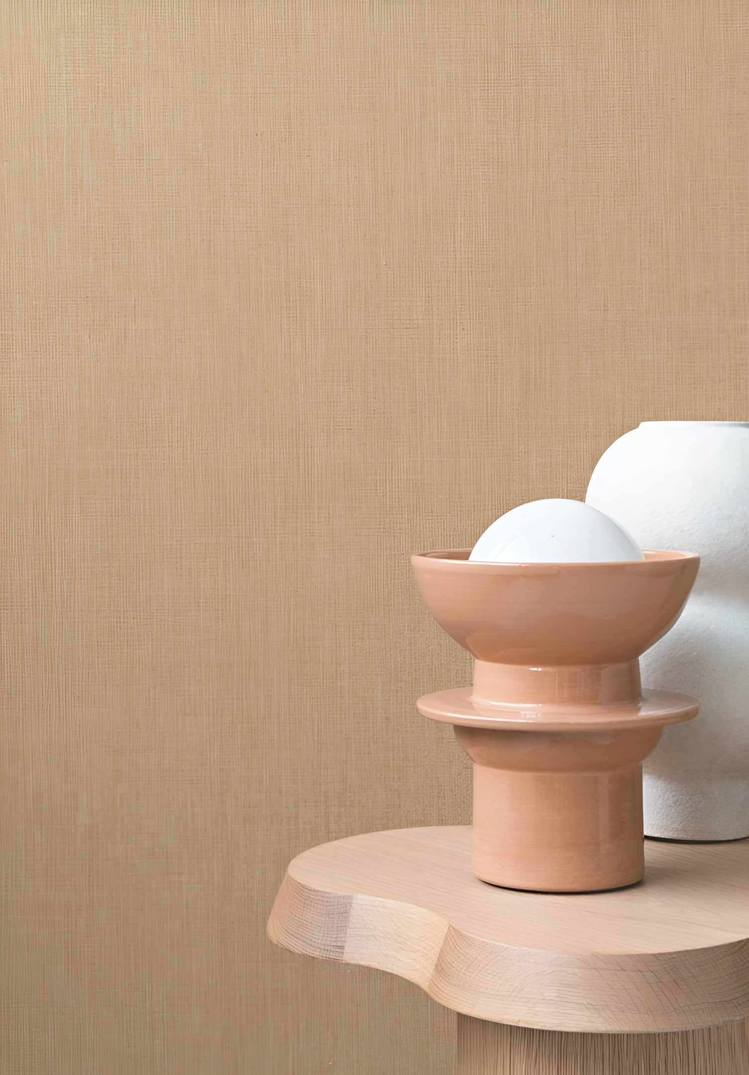 Linen textile wallpaper LINORA - LILAS lilac pink