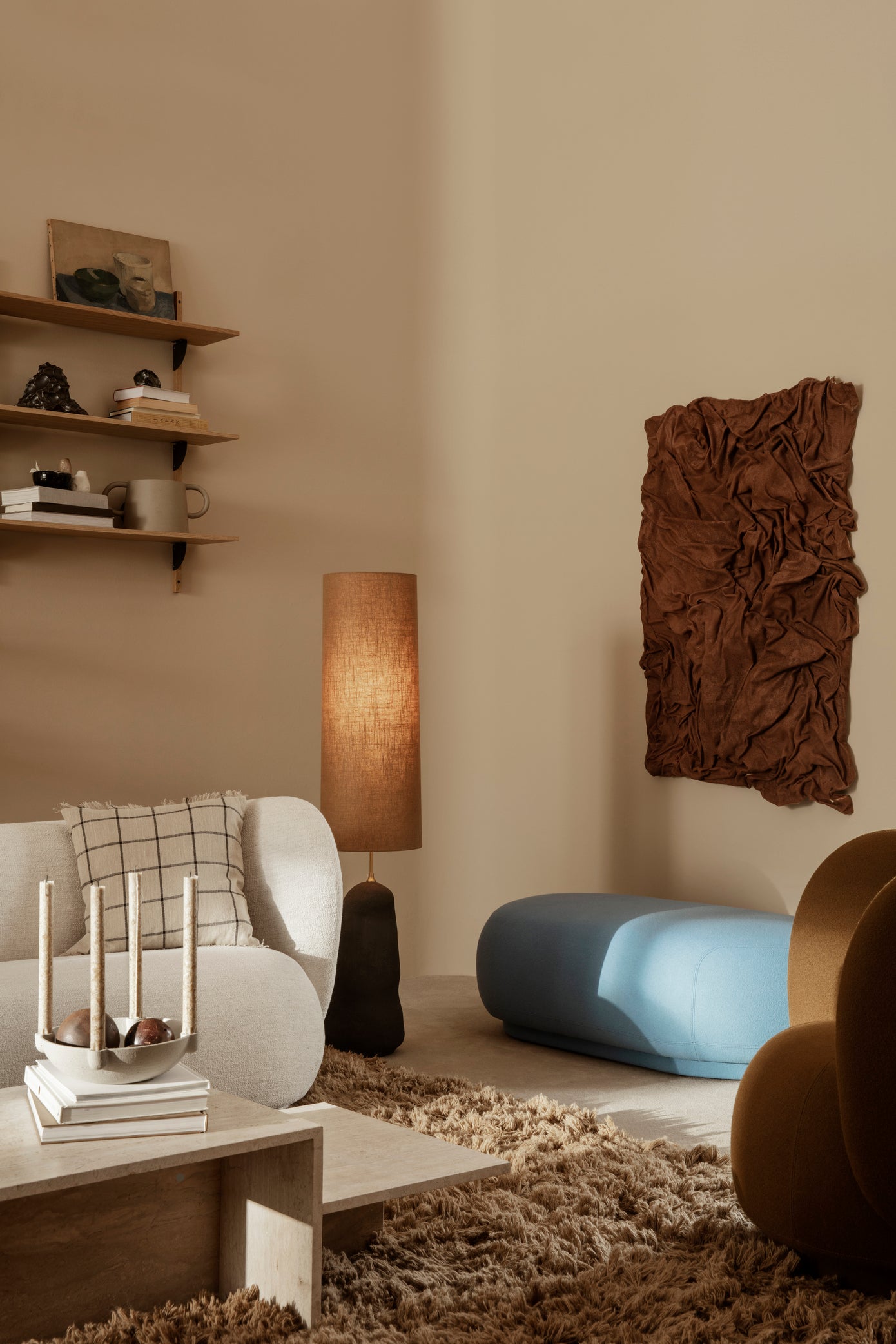 Upholstered rico ottoman