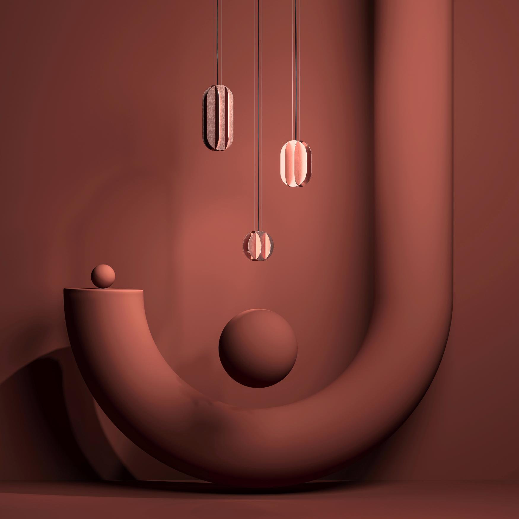 Oval pendant lamp EL copper