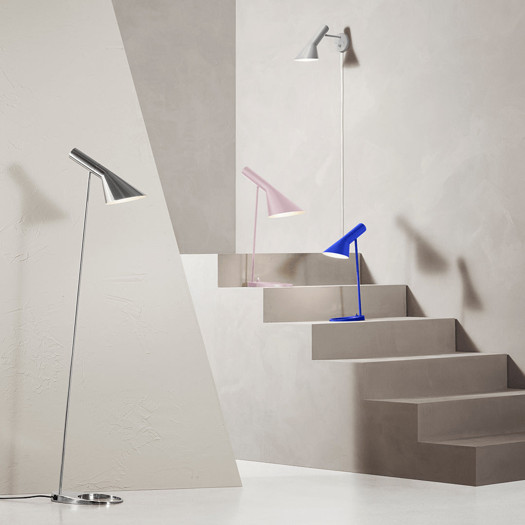 Stojací lampa AJ leštěná nerezová ocel