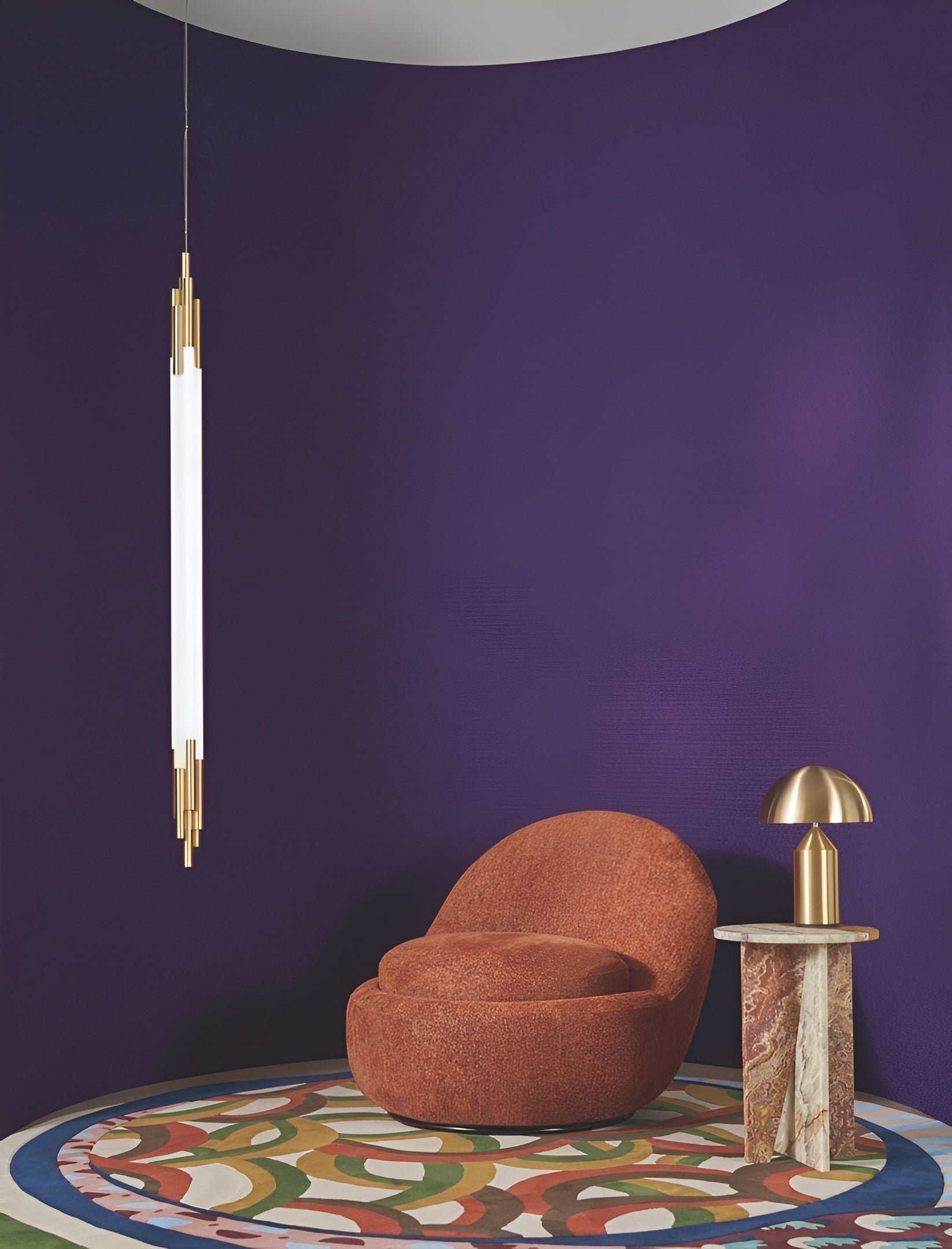 Tapeta tekstylna strukturalna boucle ETREINTE - ULTRAVIOLET fioletowy