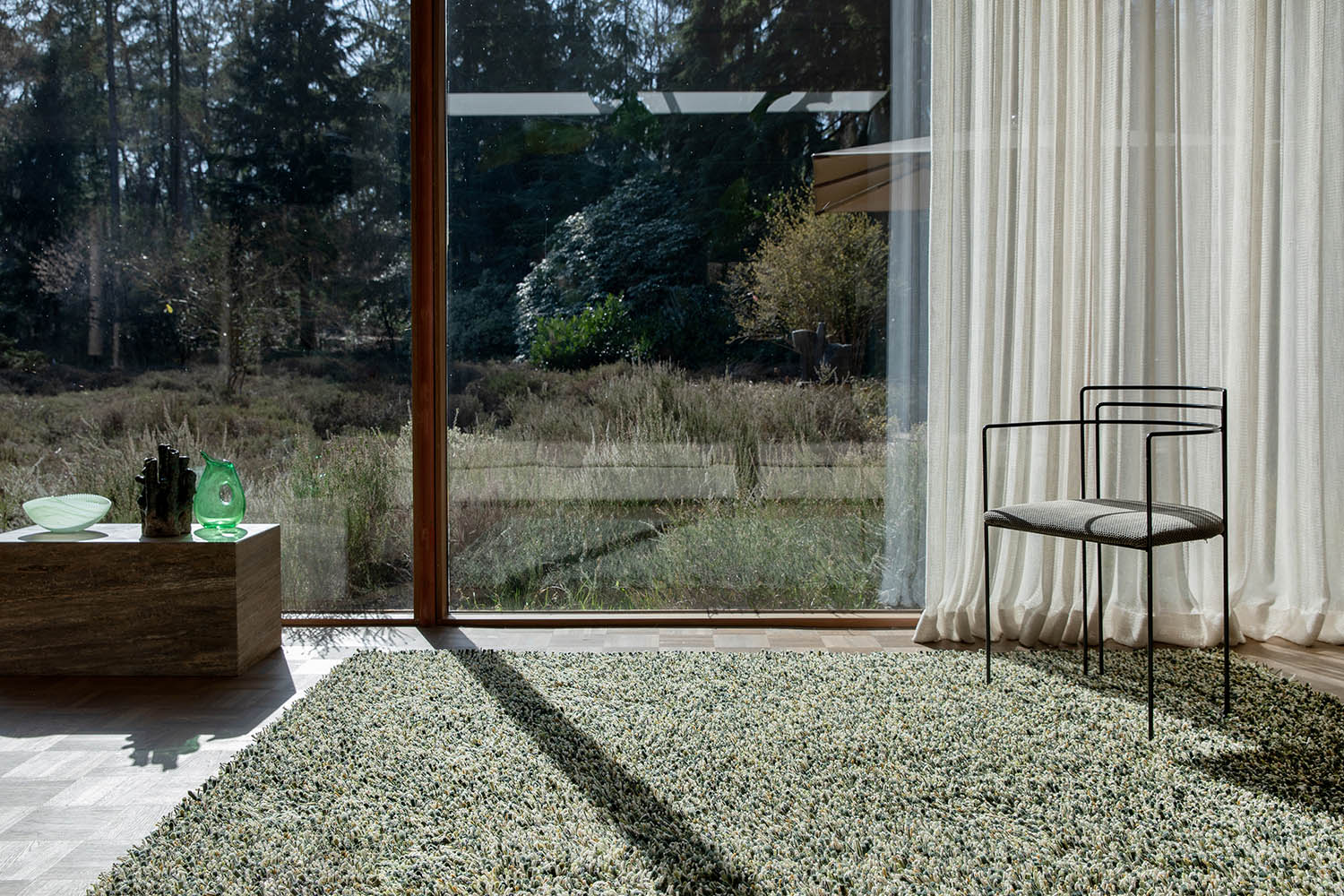 Koberec s dlouhým vlasem SPRING zelený