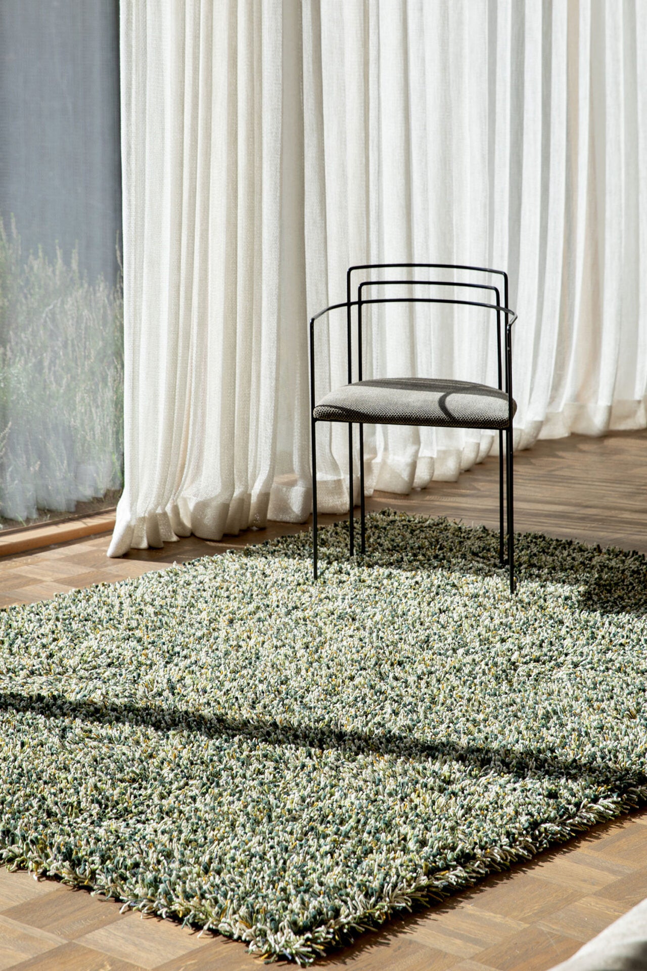 Koberec s dlouhým vlasem SPRING zelený