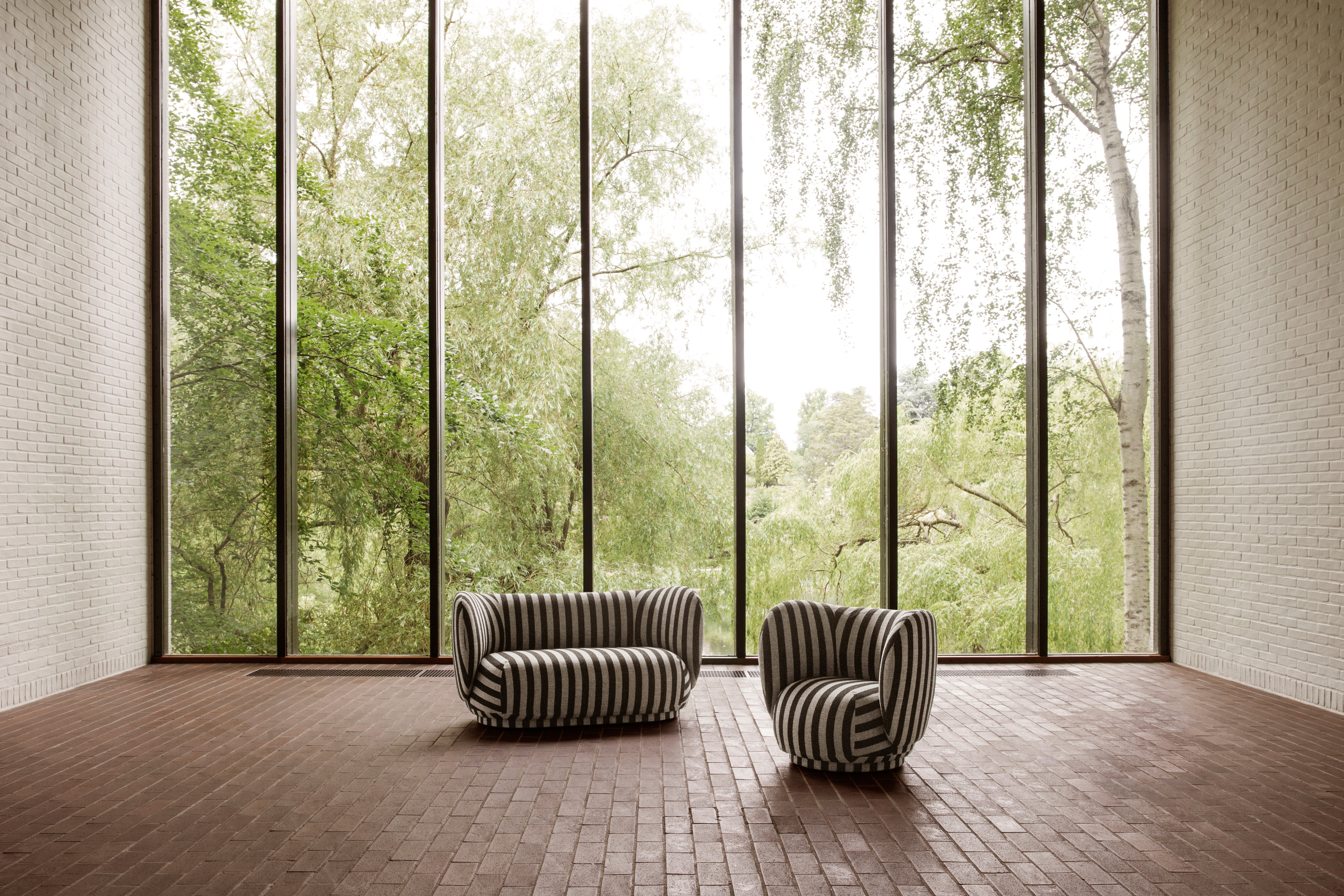 Pohovka 2-osobová RICO Louisiana černo-bílá