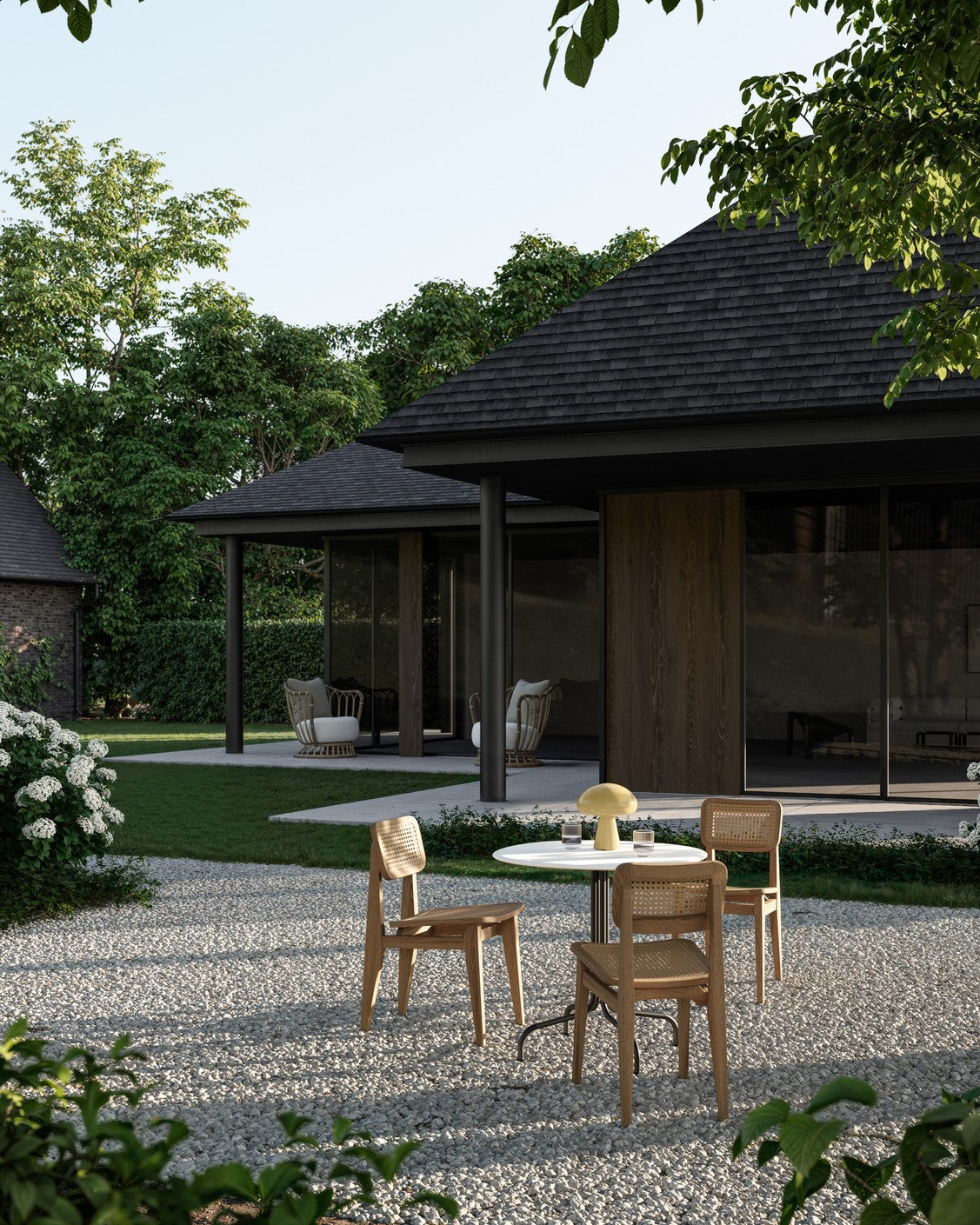 Zahradní křeslo C-CHAIR z teakového dřeva s pleteninou