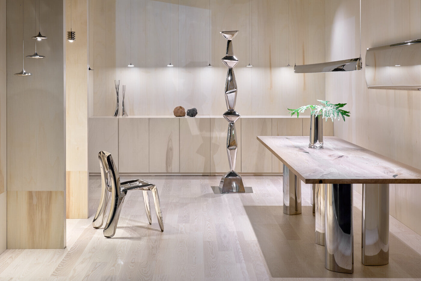 LUNA inox pendant lamp set