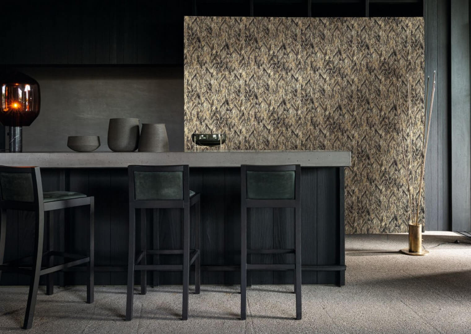 Textilní strukturovaná tapeta s abstraktním vzorem ARAPAHO - SABLE ENCRE hnědá s béžovou