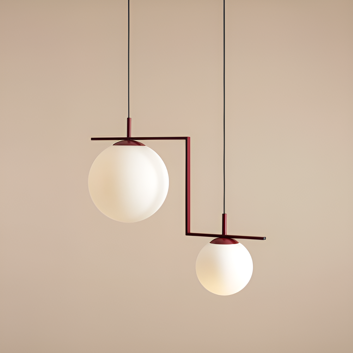 Hanging lamp Zac Duo burgundy