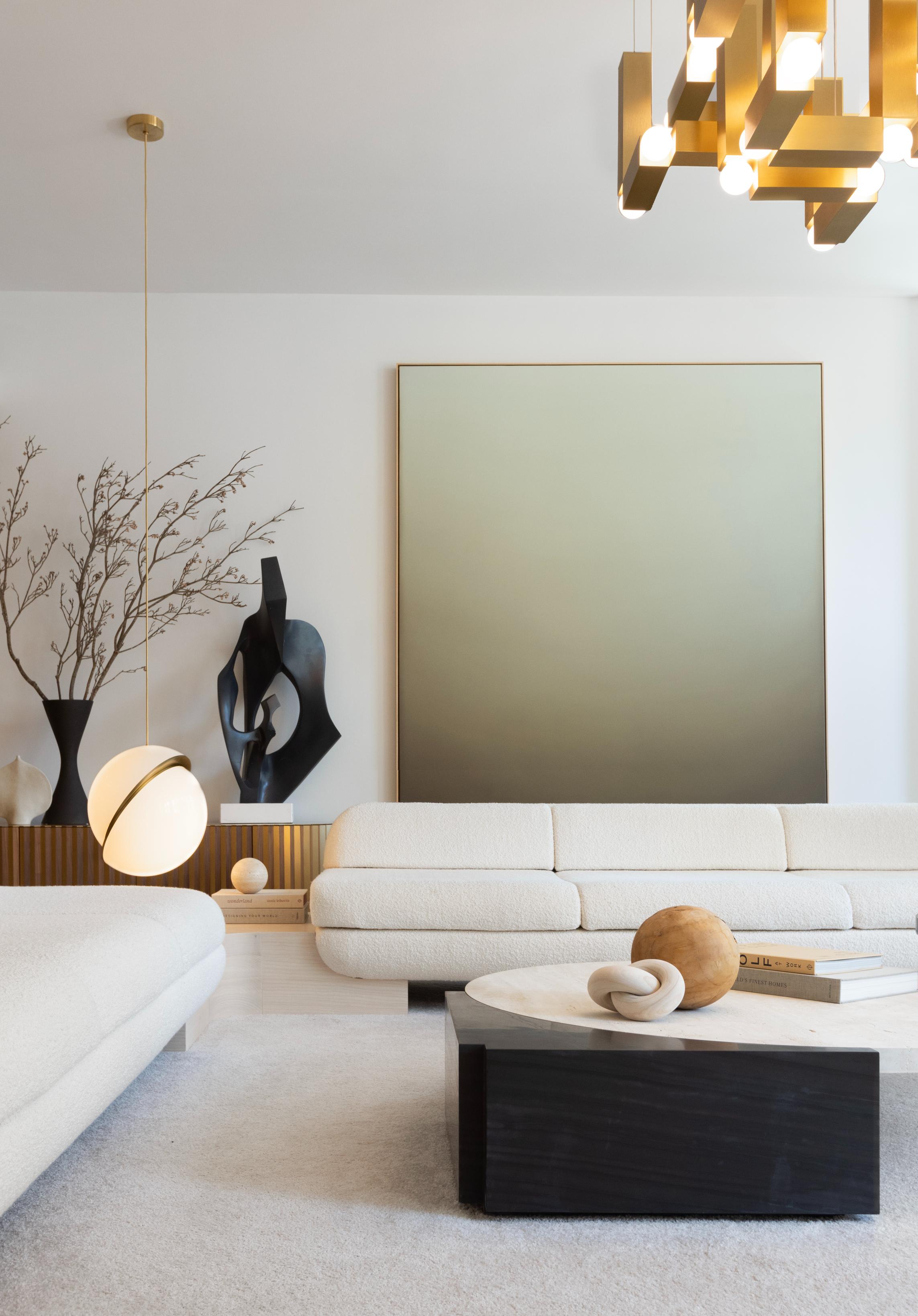 Lampa visící VESPER DUO s opálovým stínidlem a zlatým povrchem