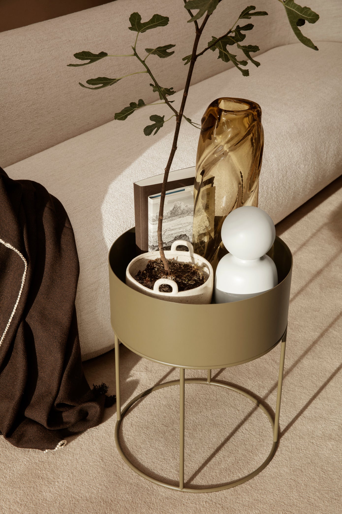 Kulatý květináč PLANT BOX ROUND černý