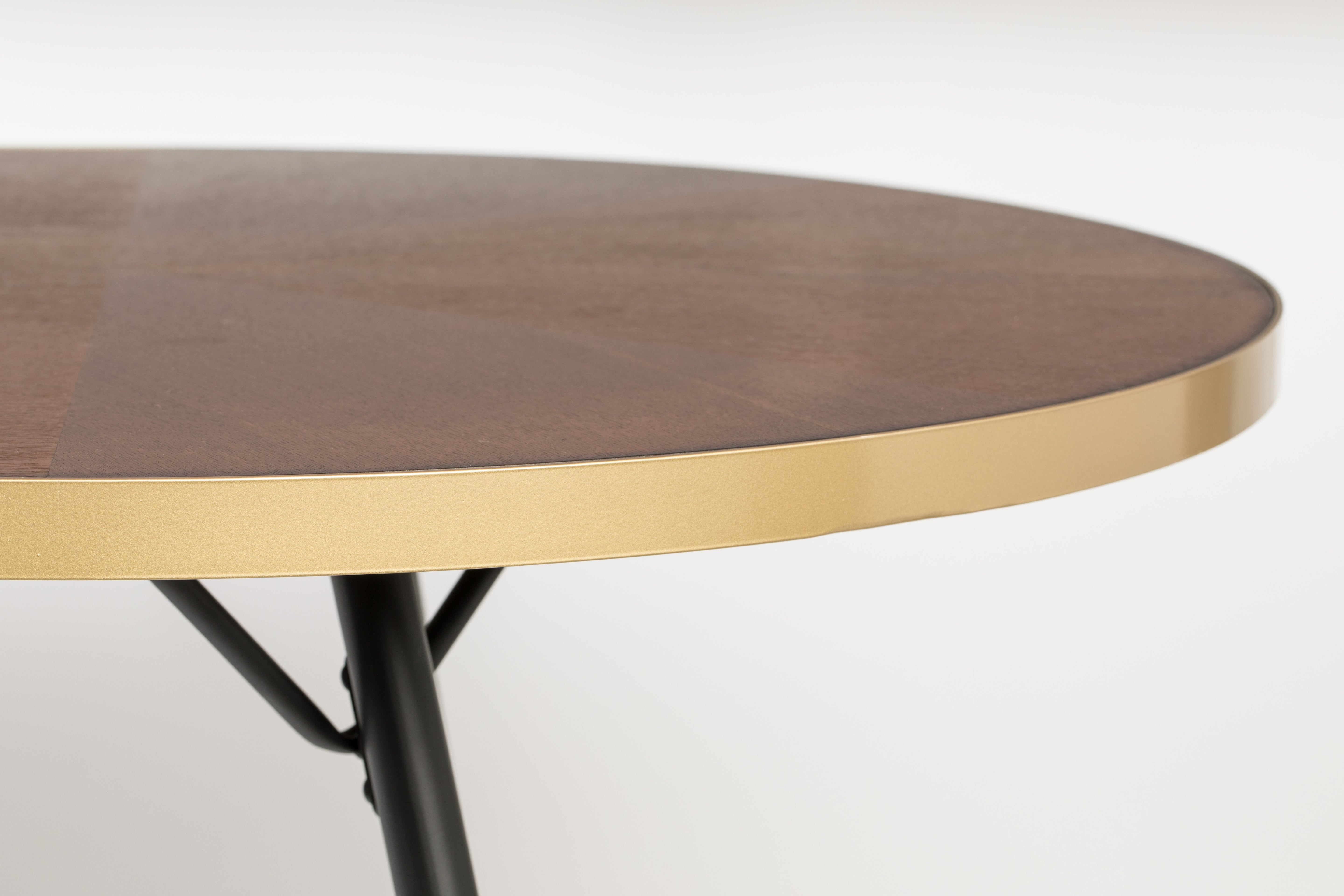 DENISE brown table with a black base