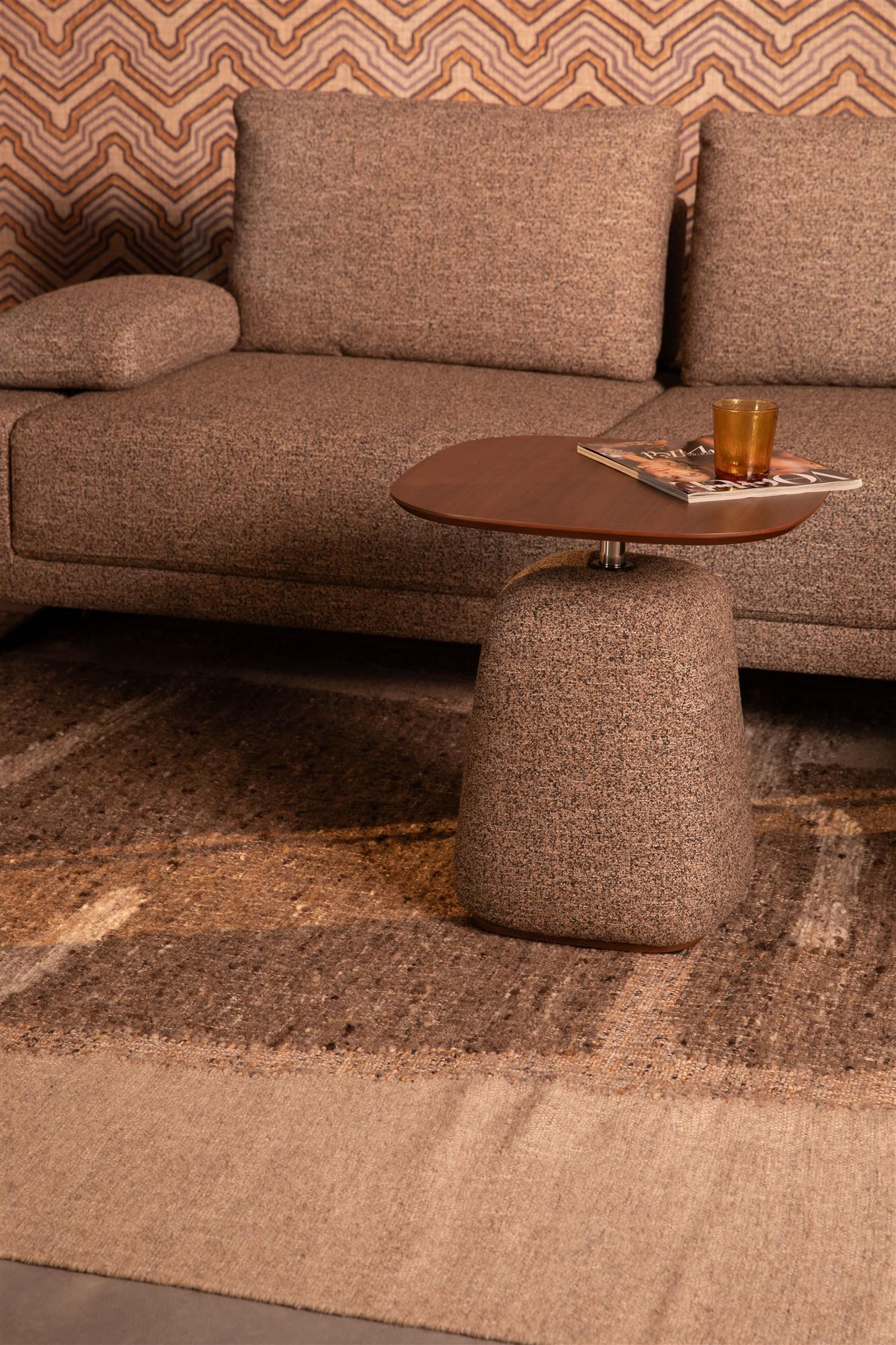 Boční stolek SHELLY tmavě béžový melír