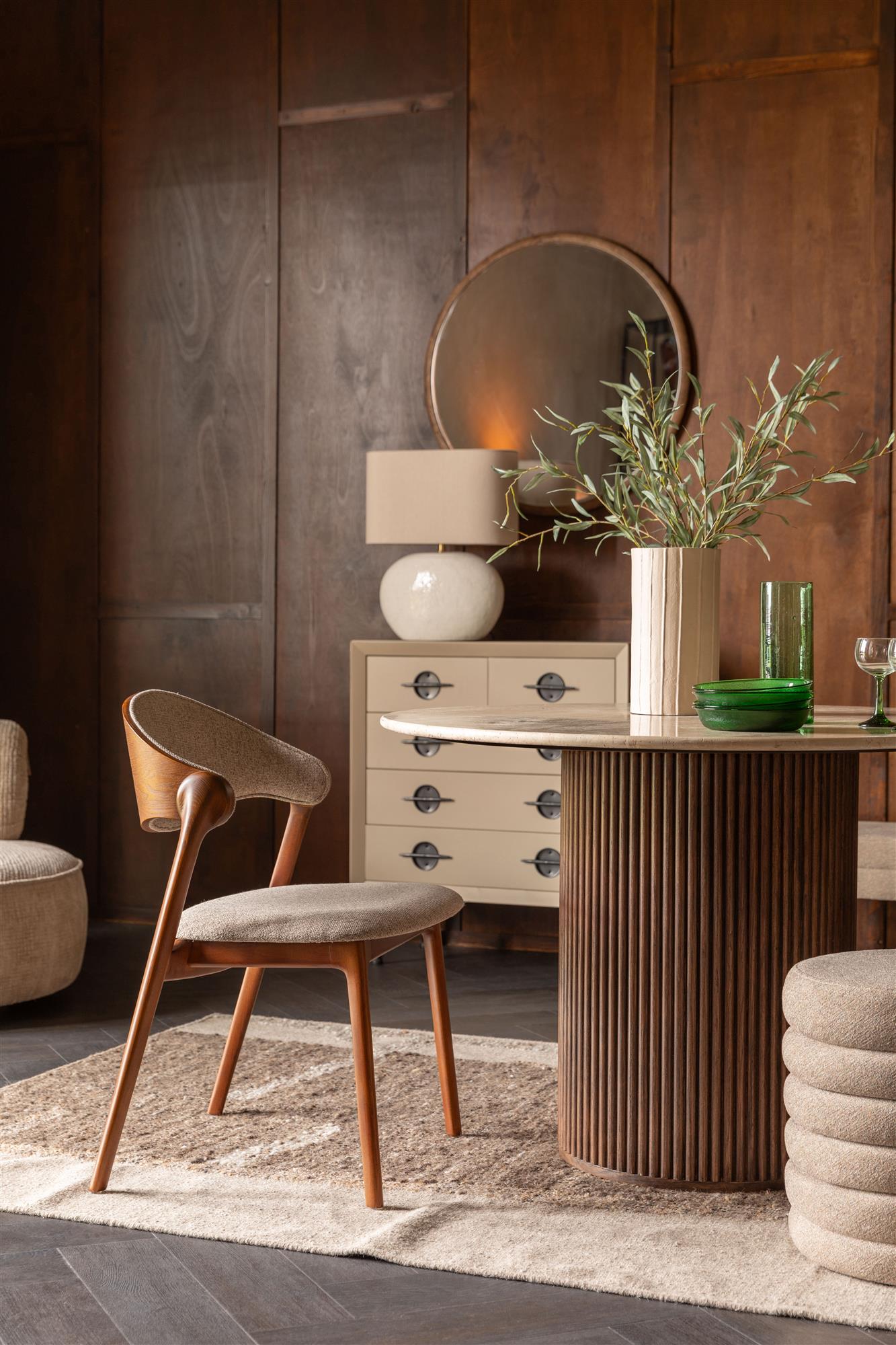 Stolní lampa HAILEY světle béžová keramika