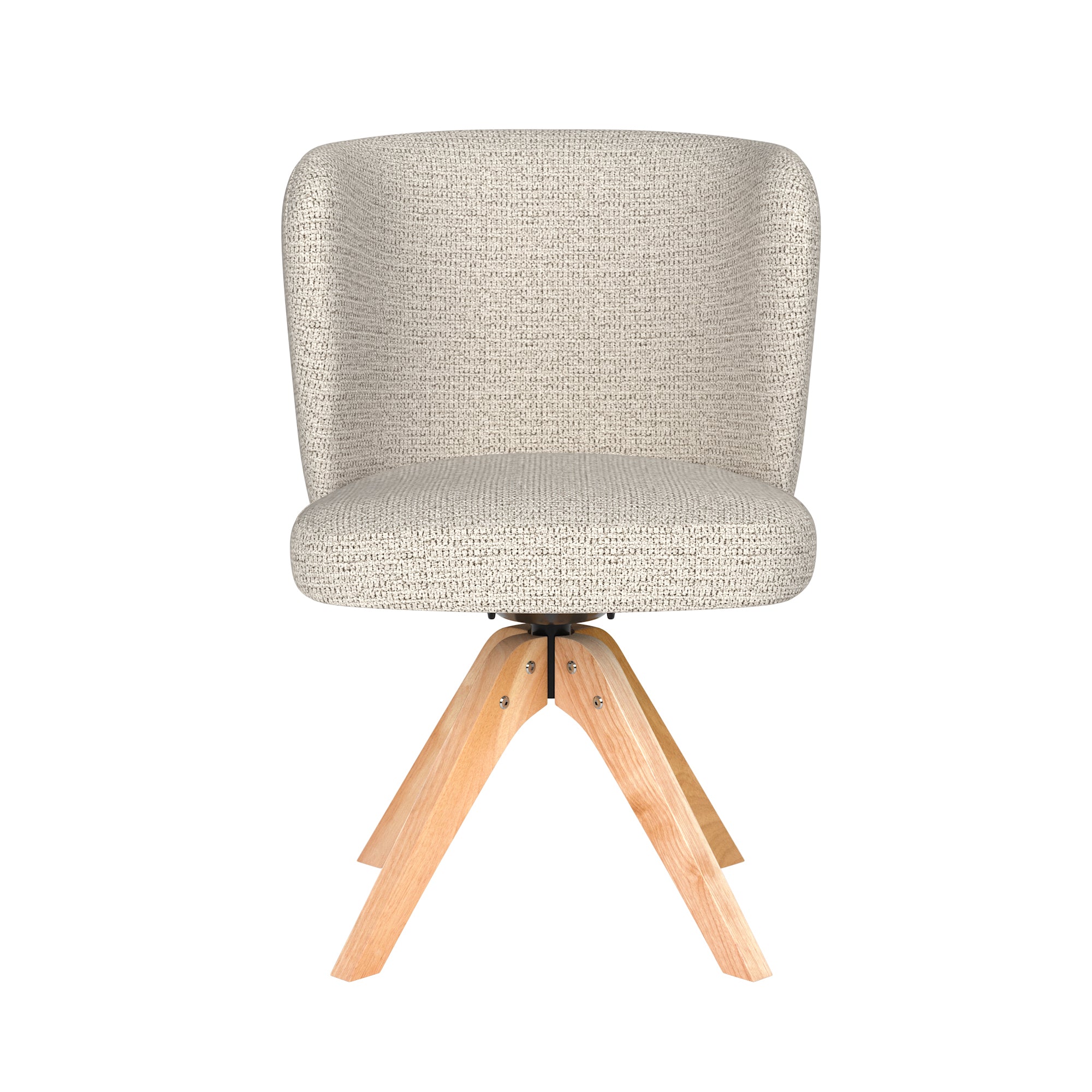 STAN swivel chair light gray with wooden base