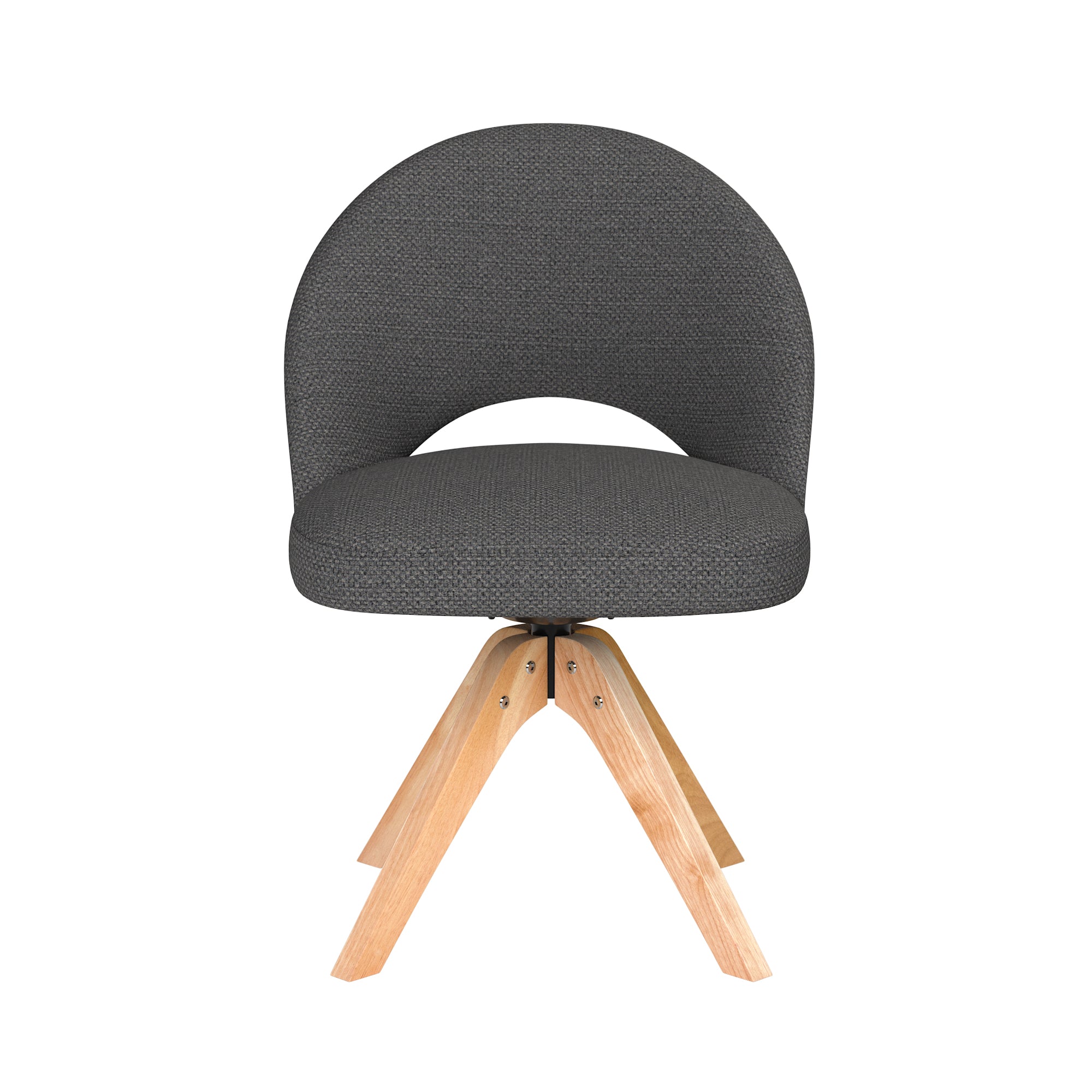 Otáčecí křeslo MICK šedé s dřevěnou základnou