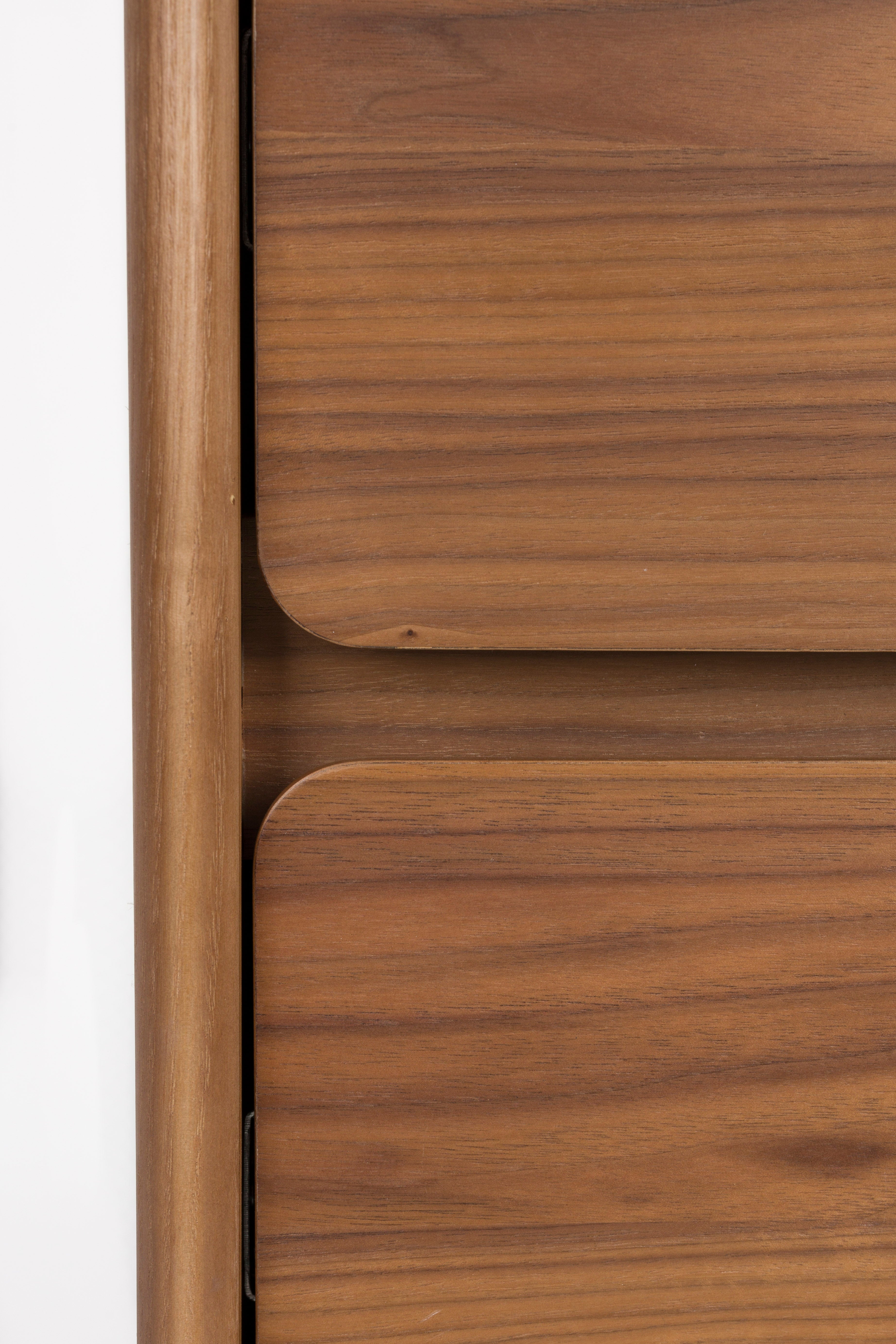 RISE dark veneer chest of drawers