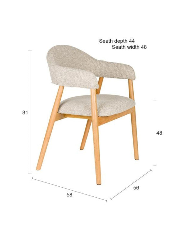 INDY chair light brown with wooden base