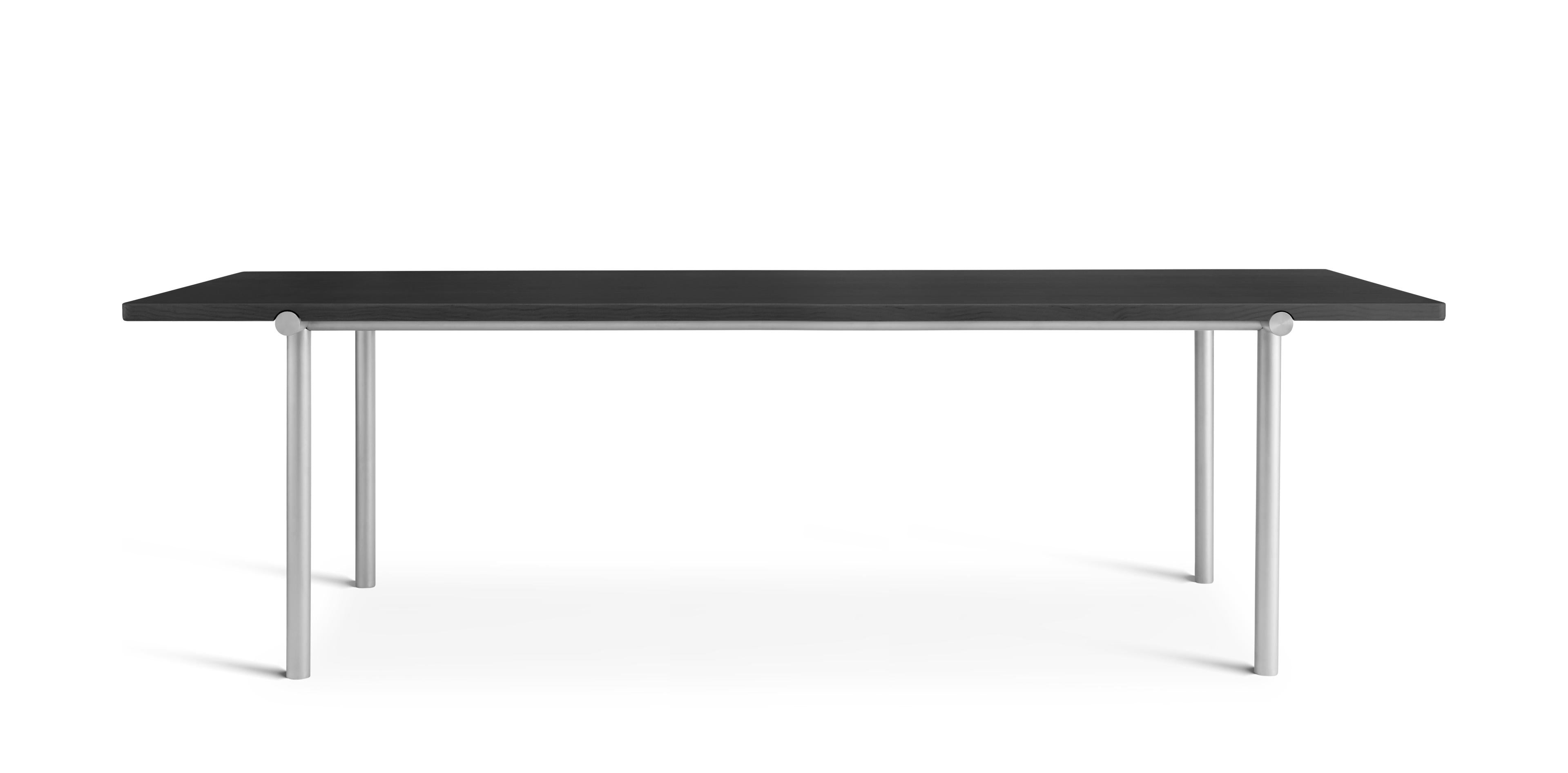 Stół TUBBY TUBE czarny z aluminiową podstawą