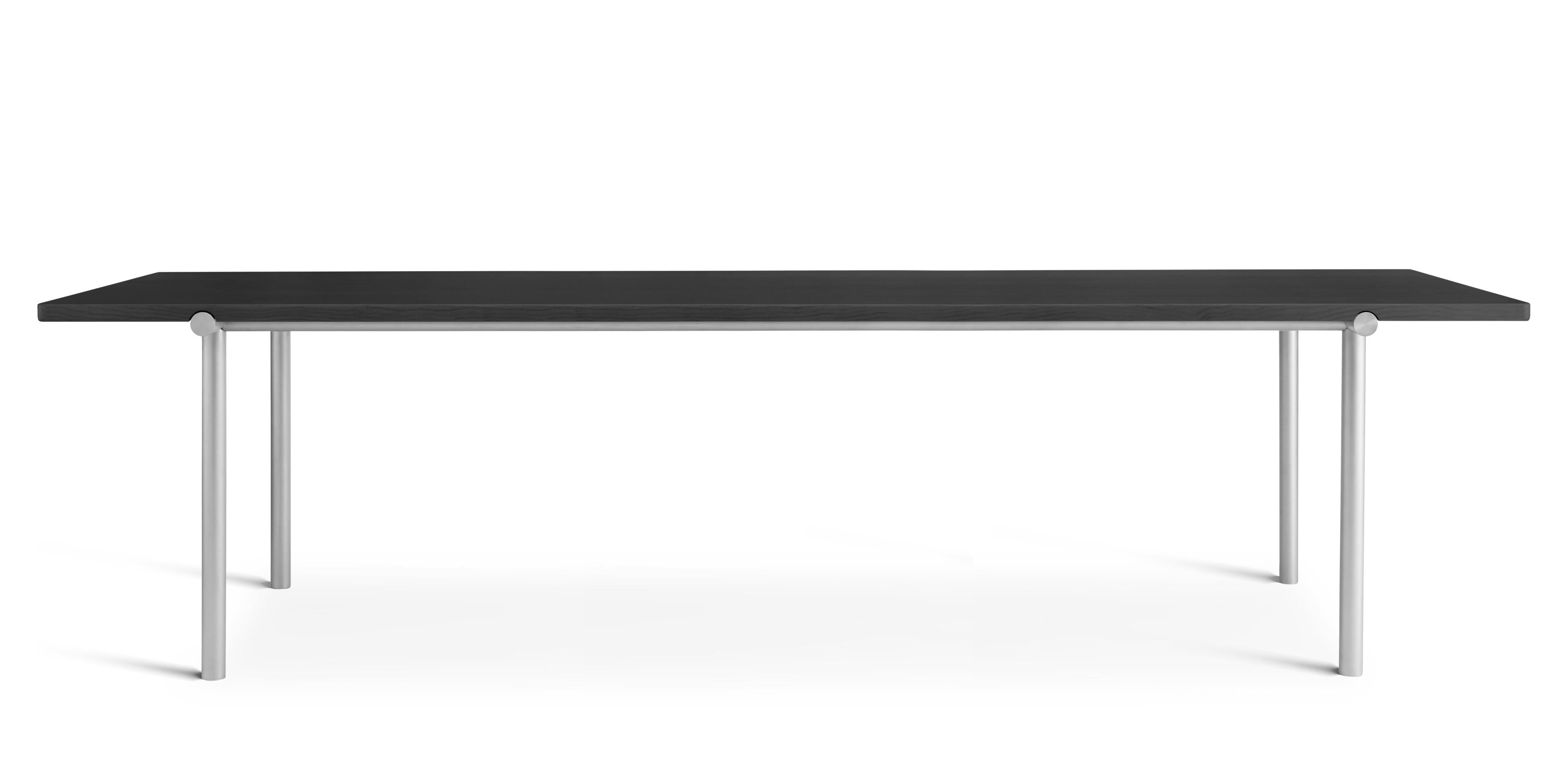 Stół TUBBY TUBE czarny z aluminiową podstawą