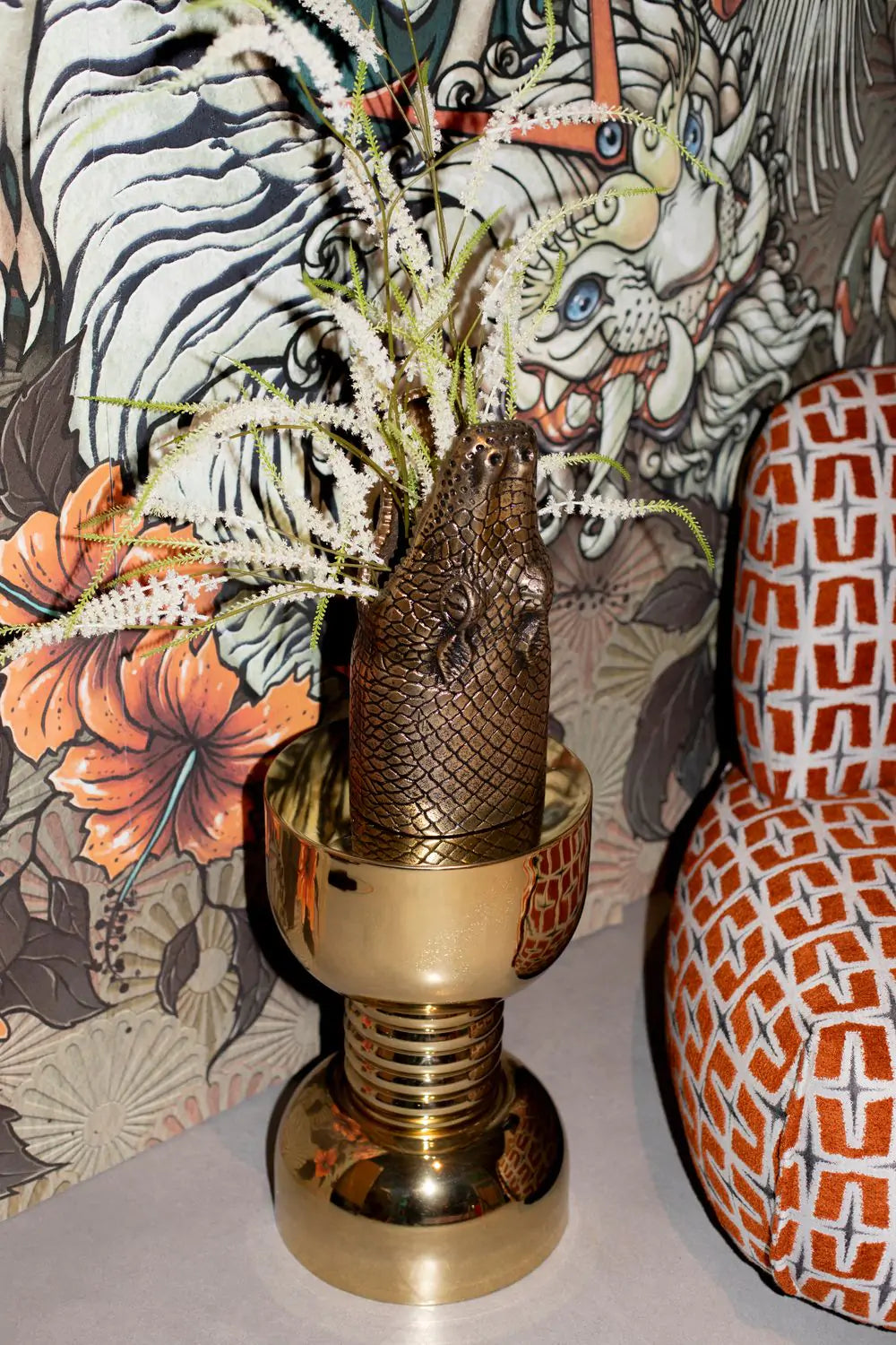 GONNA MAKE YOU SWEAT gold side table