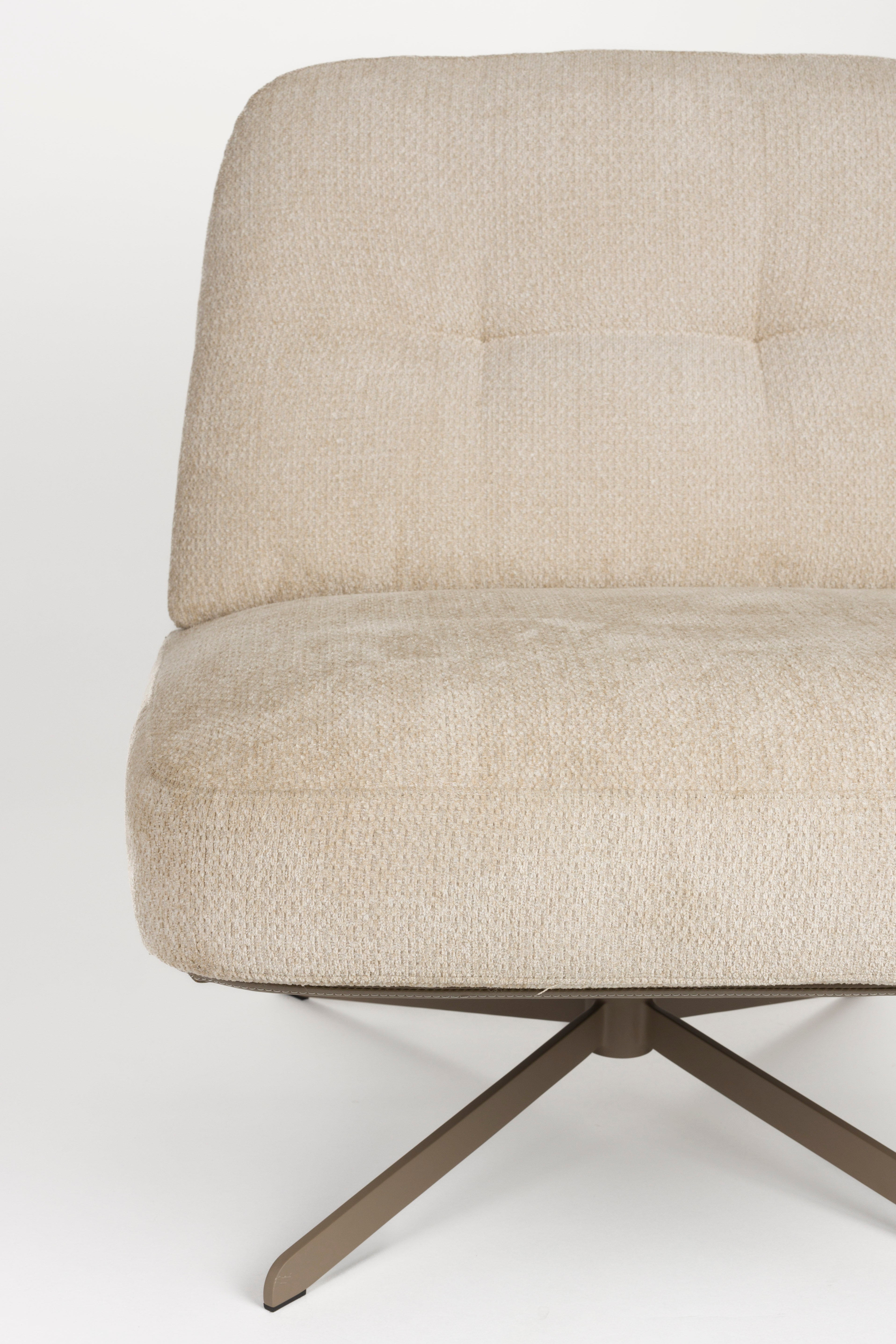 Křeslo BENJAMIN béžová ekokůže s béžovým podstavcem