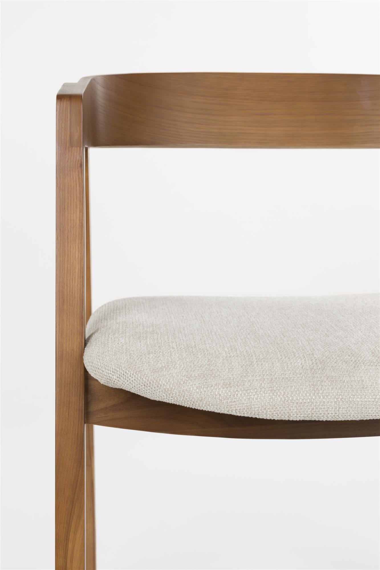 Židle MADS tmavě hnědá s béžovým sedákem