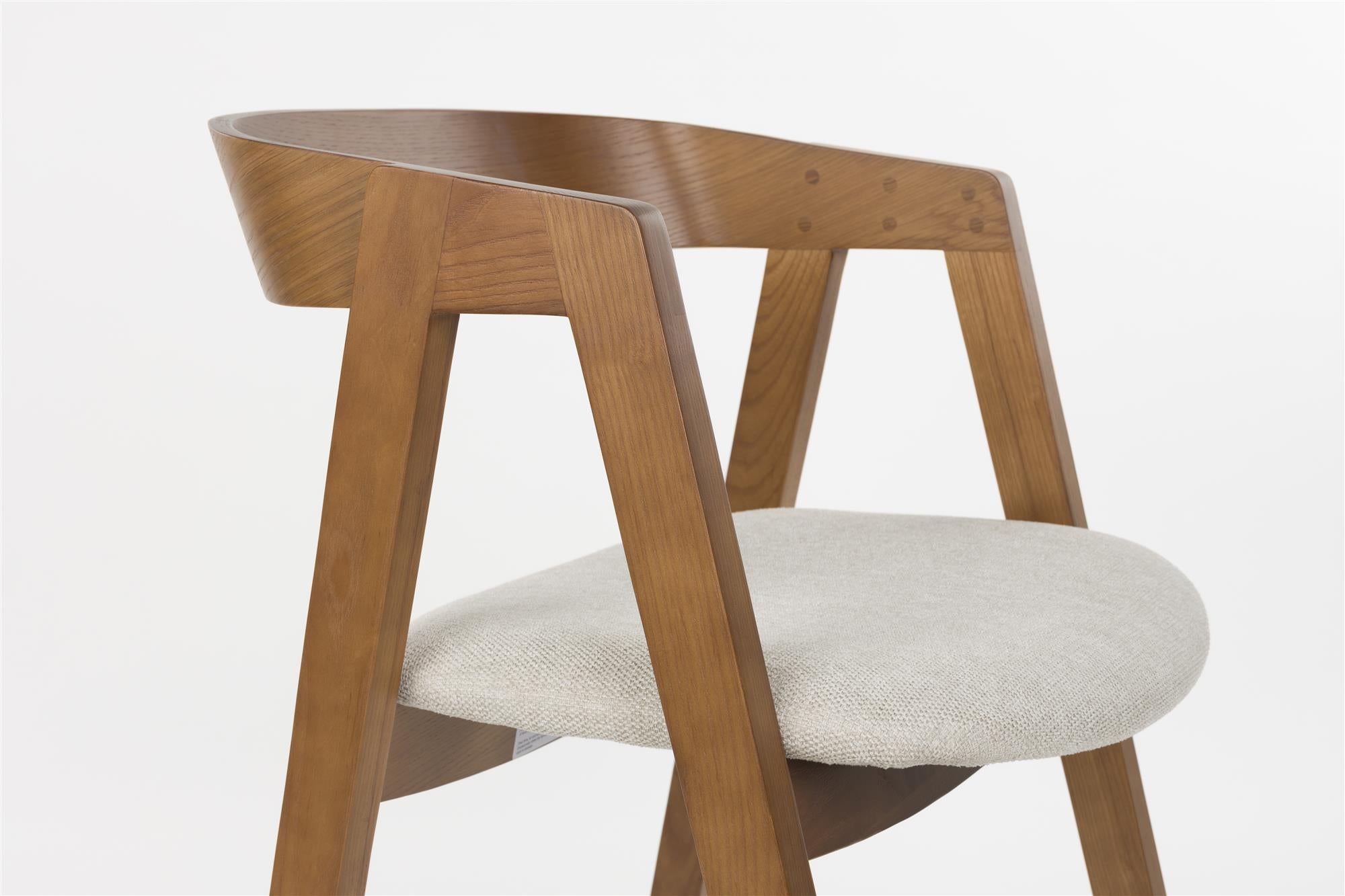 Židle MADS tmavě hnědá s béžovým sedákem