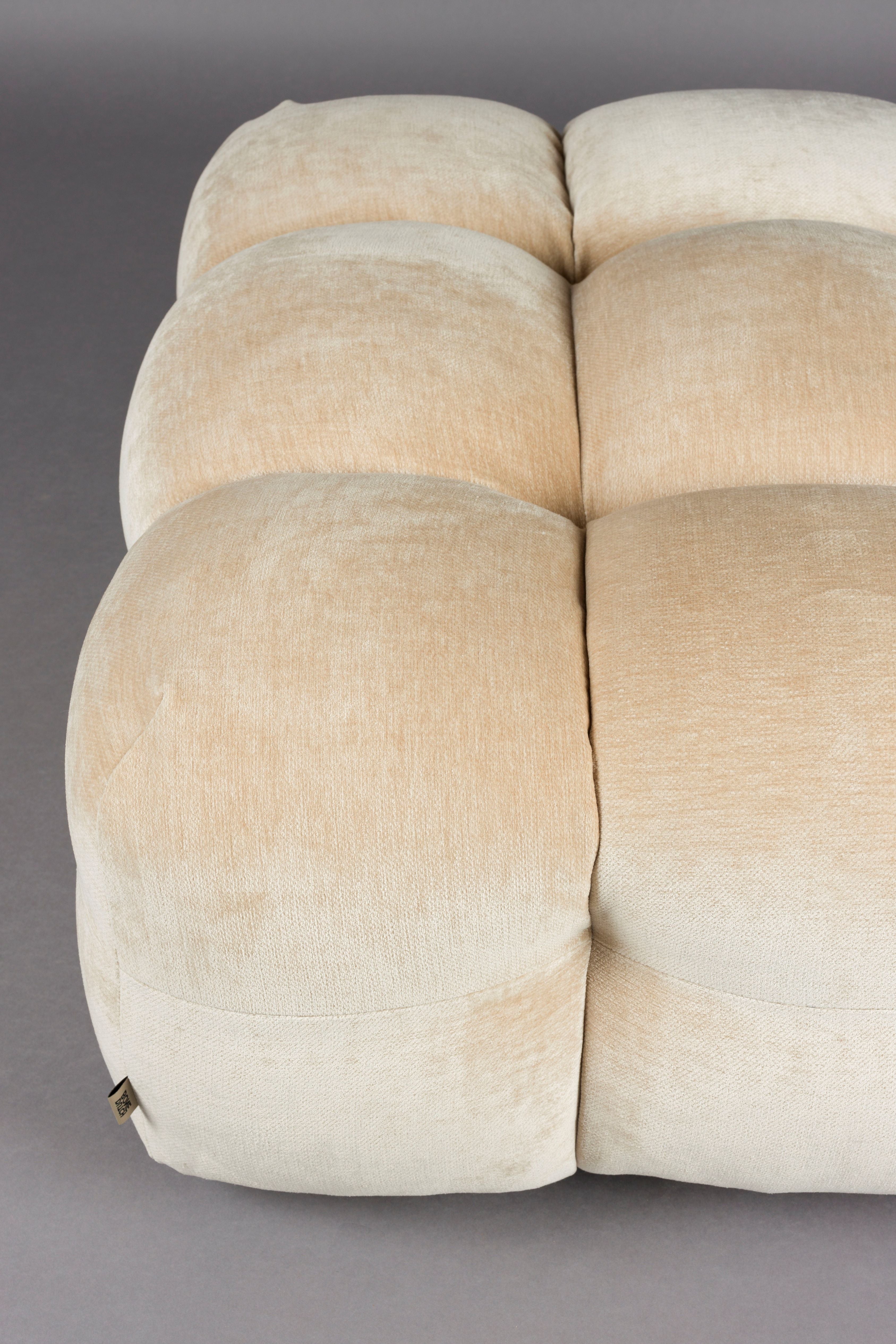 Hackman Puff Beige Velvet
