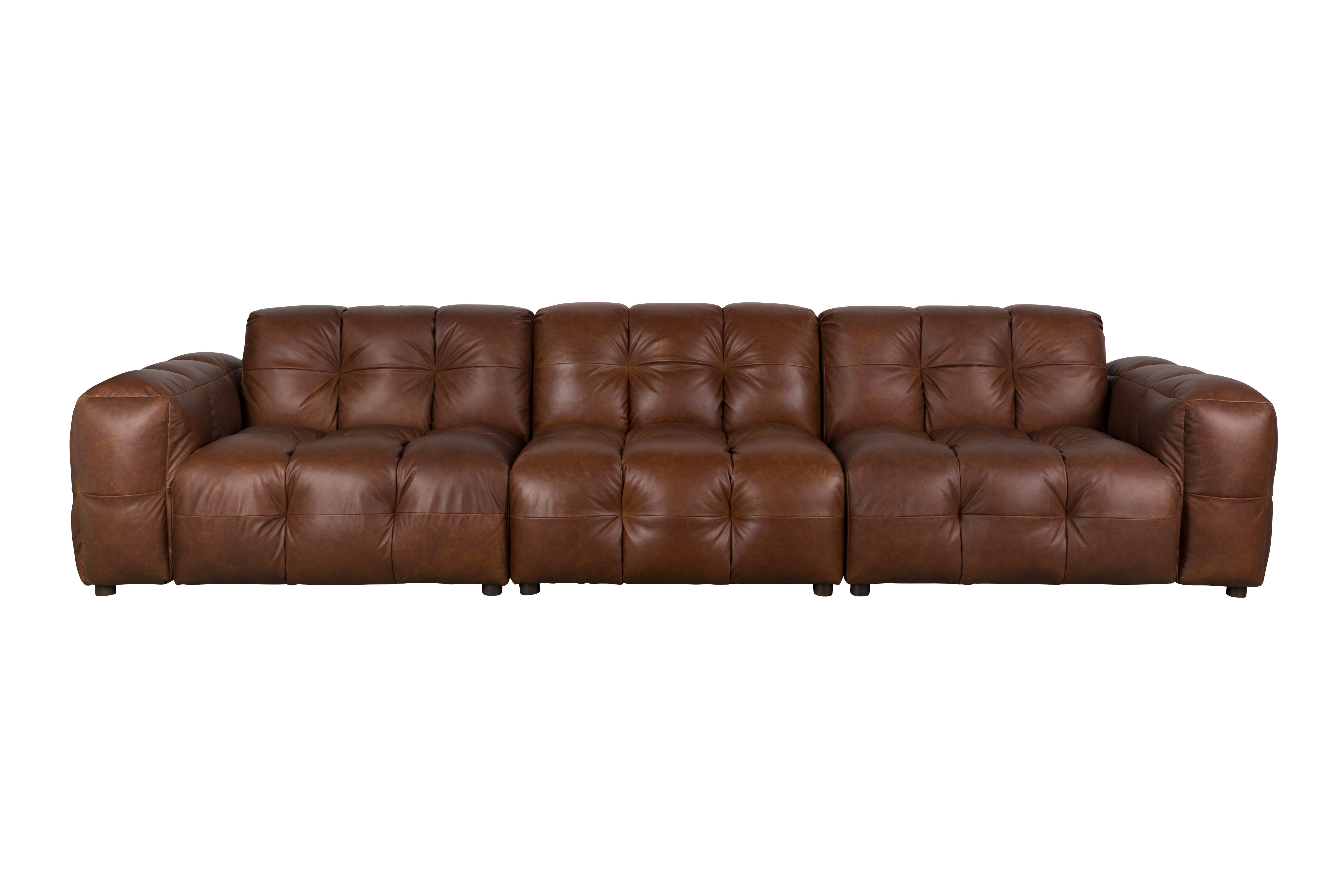 4.5-seater HACKMAN sofa in chocolate leather