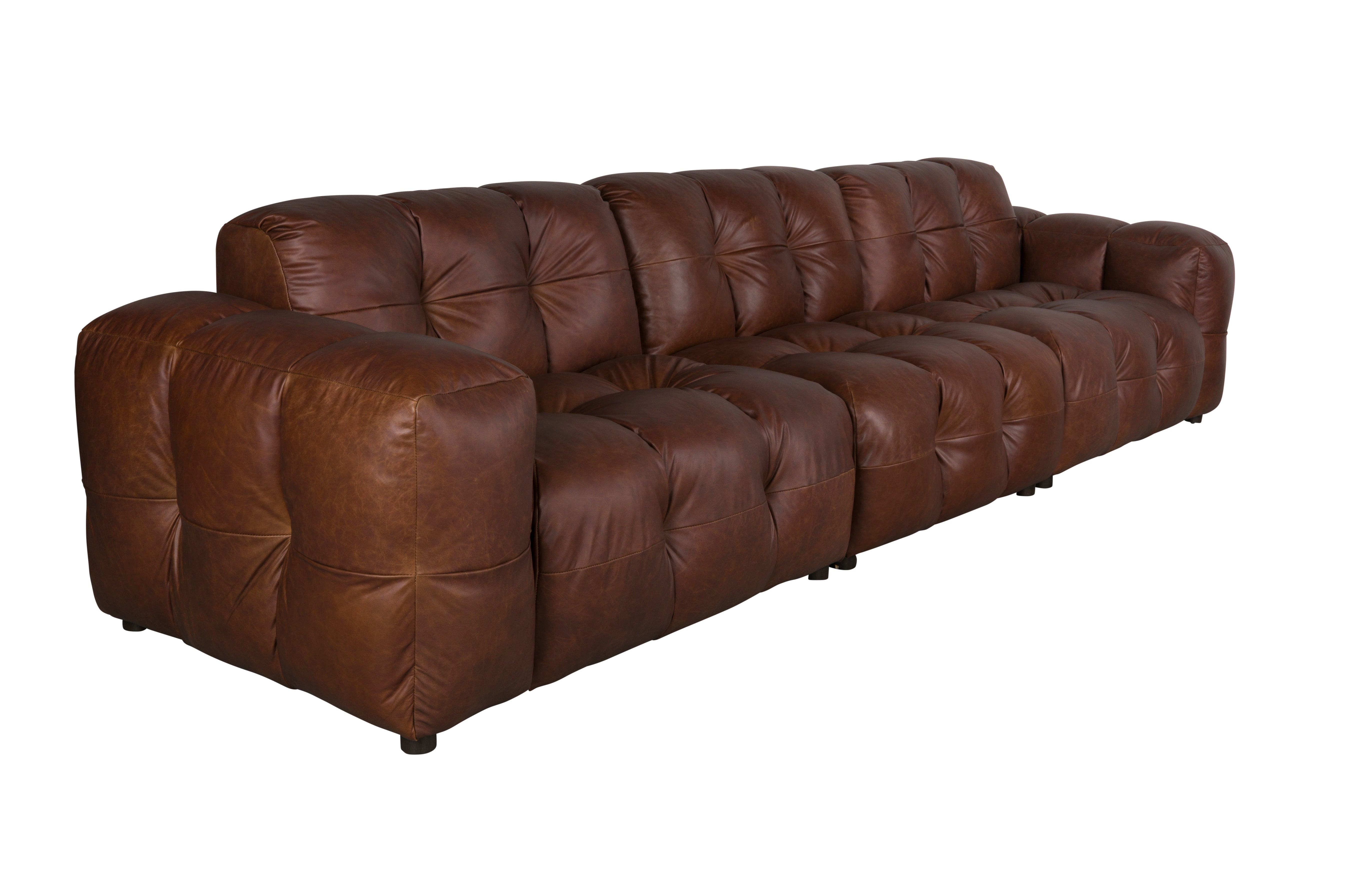 4.5-seater HACKMAN sofa in chocolate leather