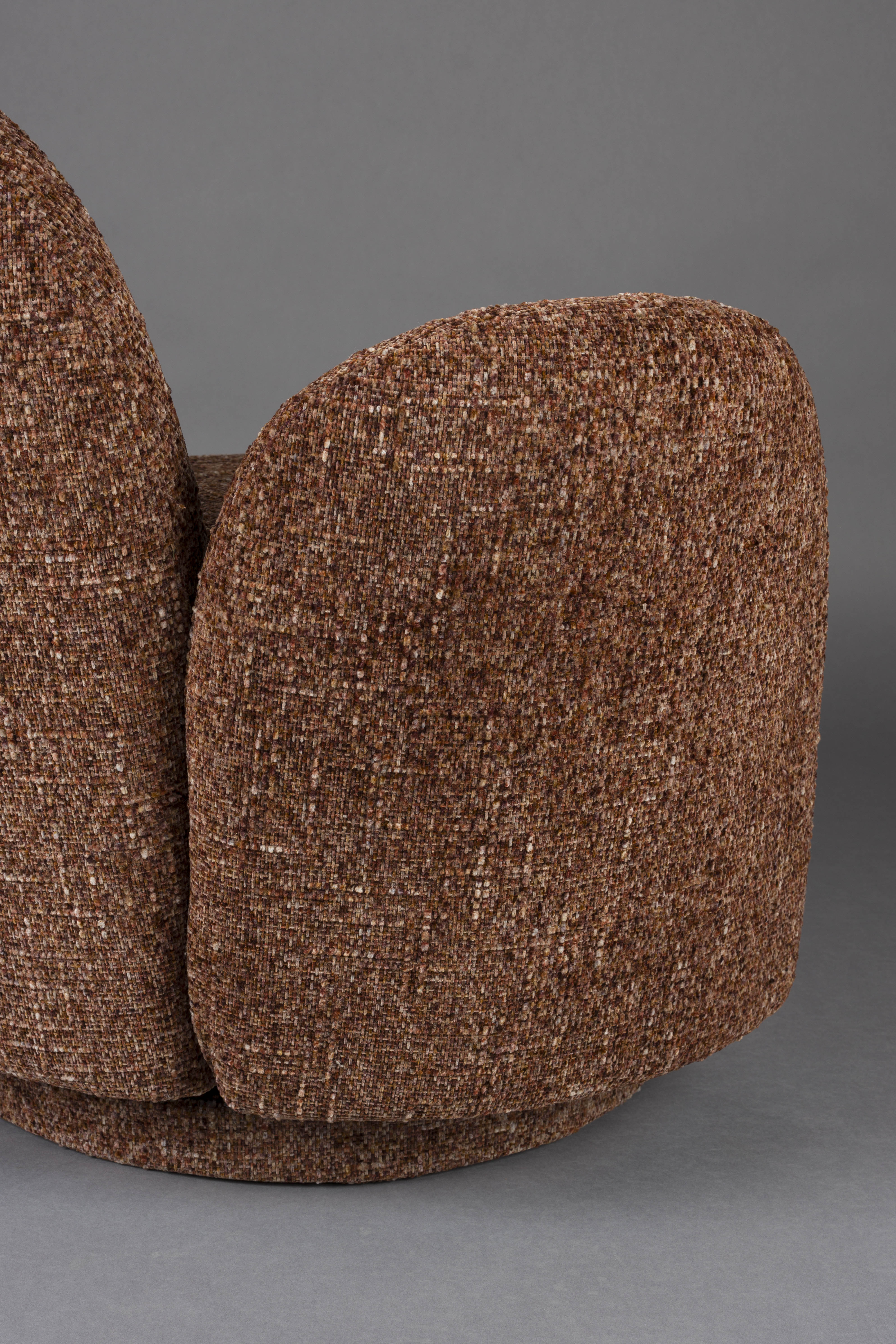 ROSE swivel armchair in burgundy mélange