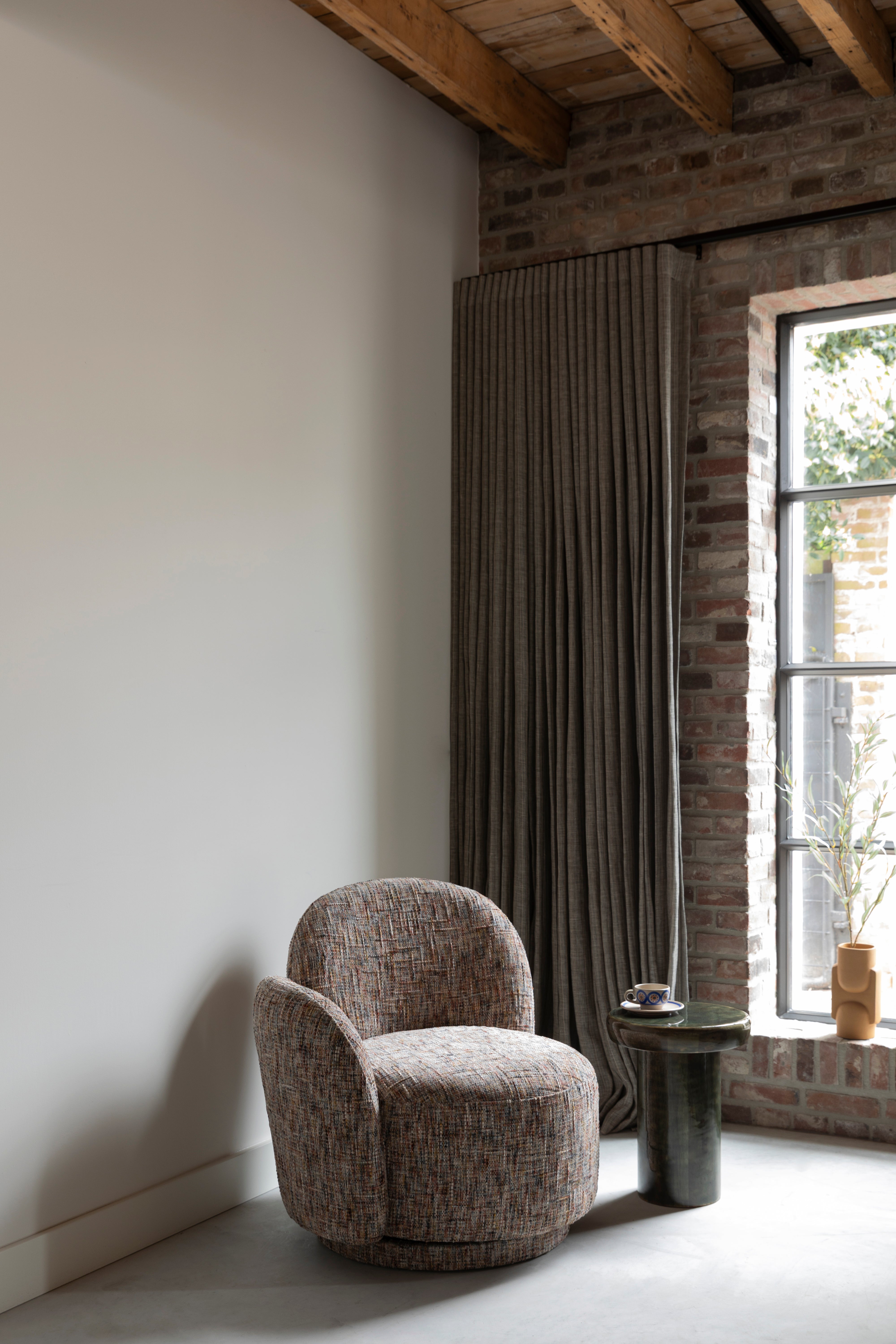 Fotel obrotowy ROSE brązowy melanż