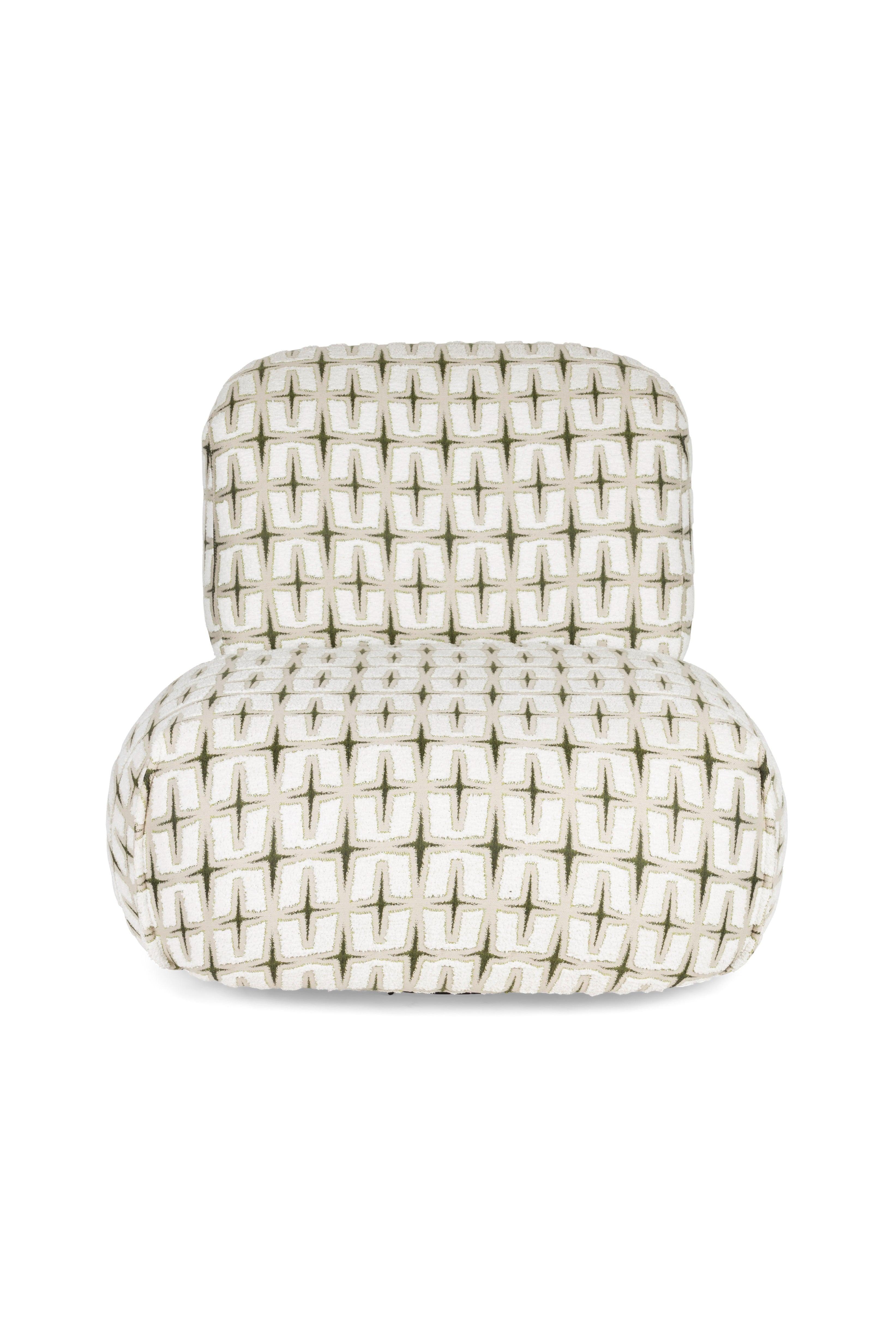 Křeslo RITZ béžové s geometrickým vzorem