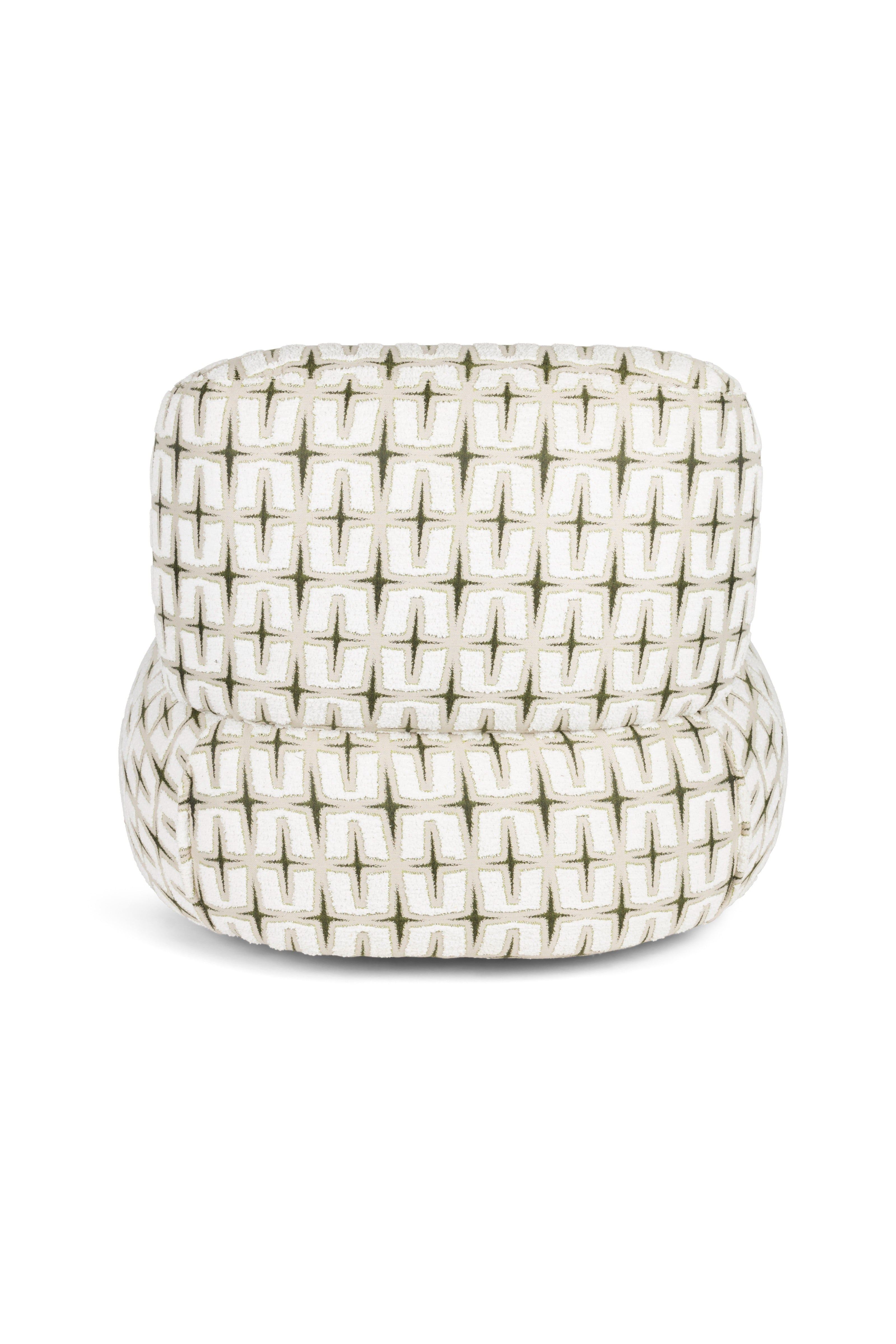 Křeslo RITZ béžové s geometrickým vzorem