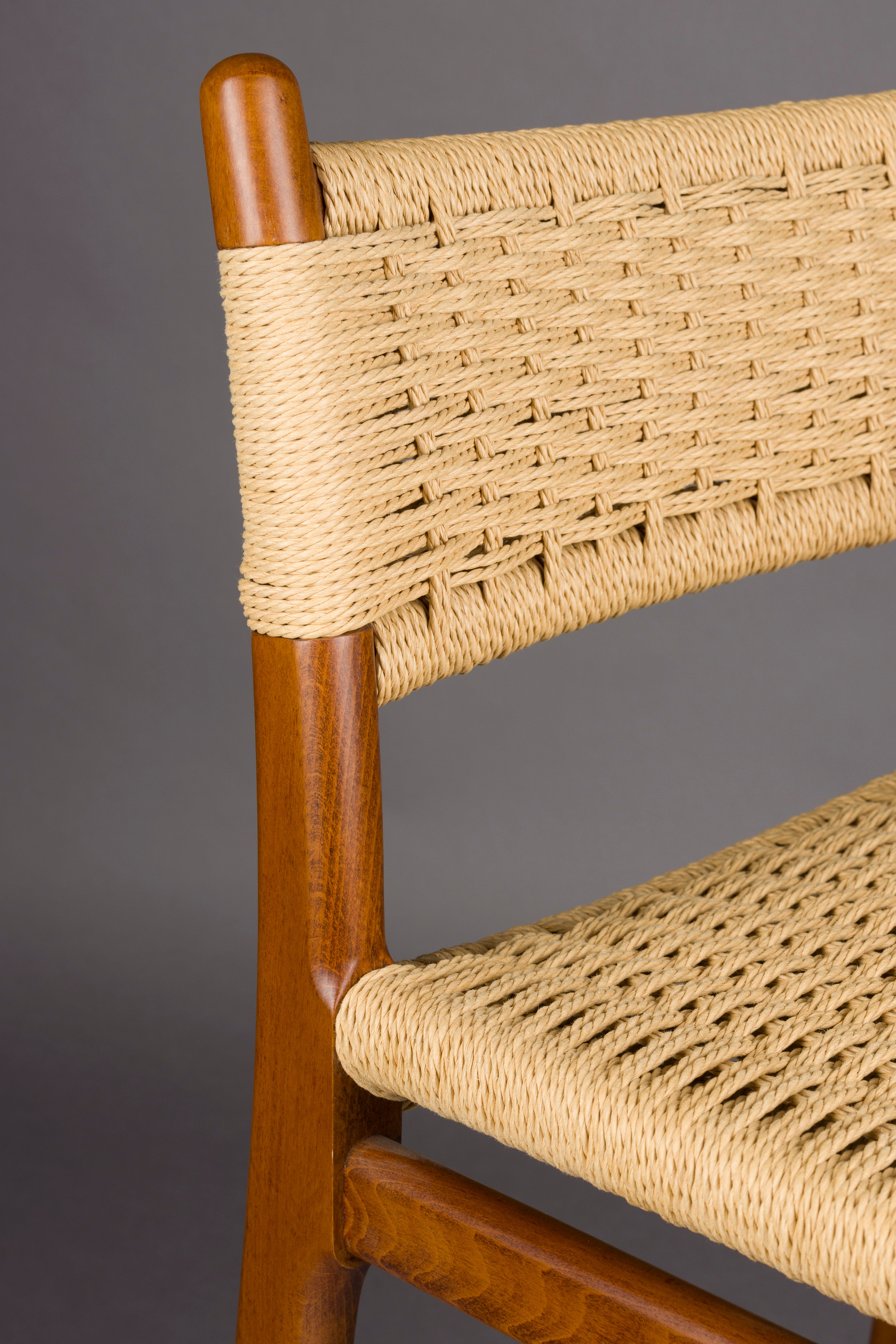 CECILE Stool made of beech wood with walnut finish