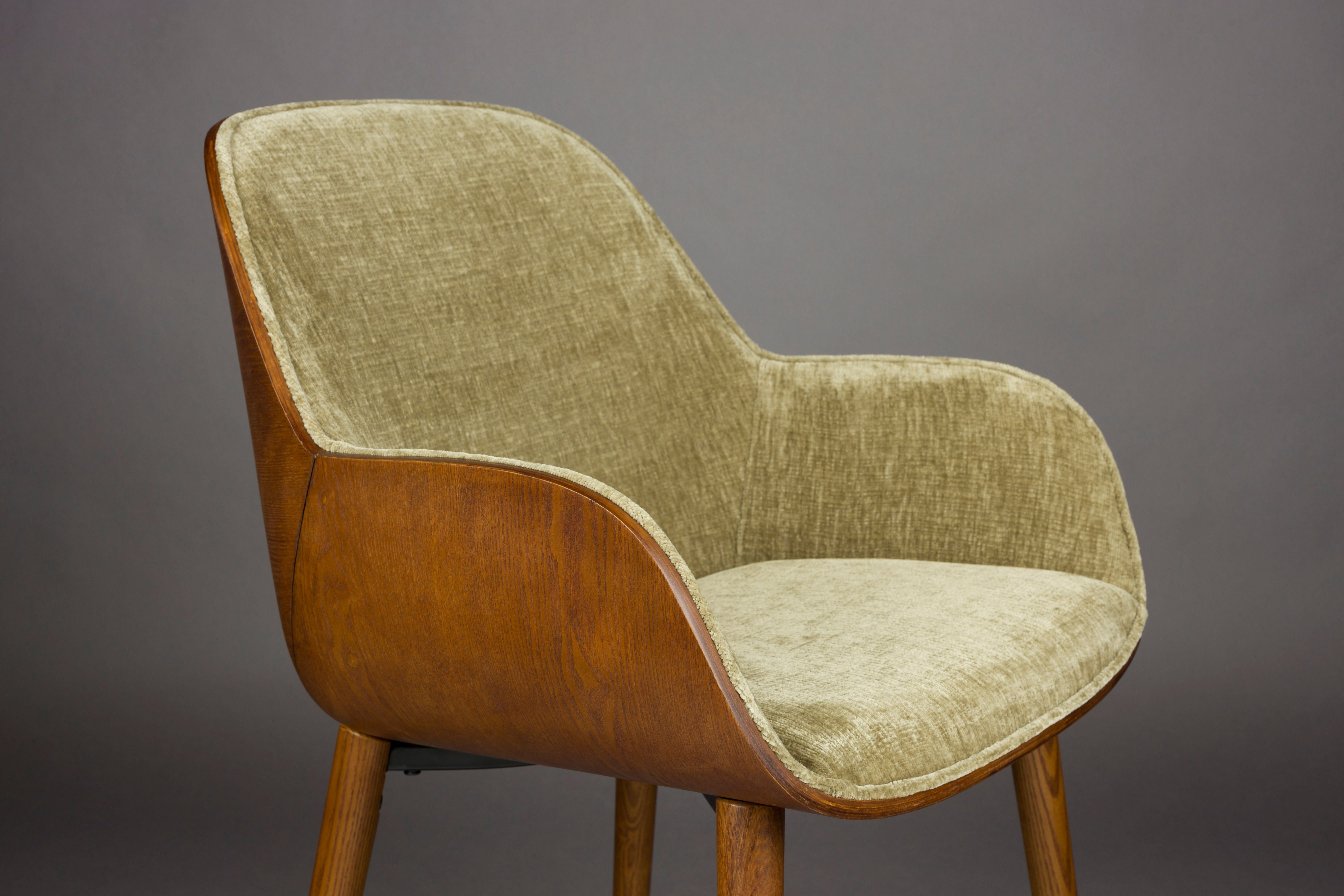 TAYLOR Chair Green with Wooden Base